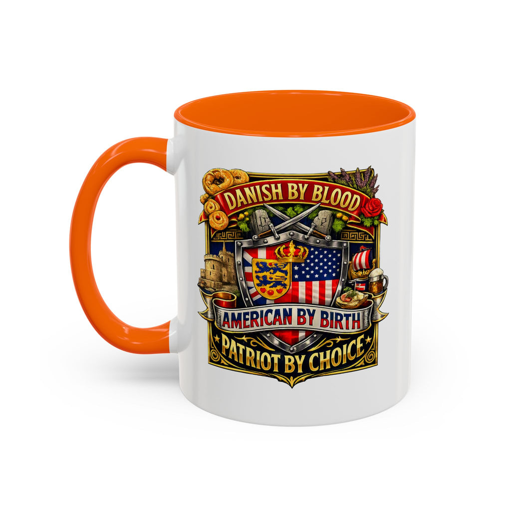 Danish/American Pride Danish by Blood, American by Birth Accent Coffee Mug (11/15oz)
