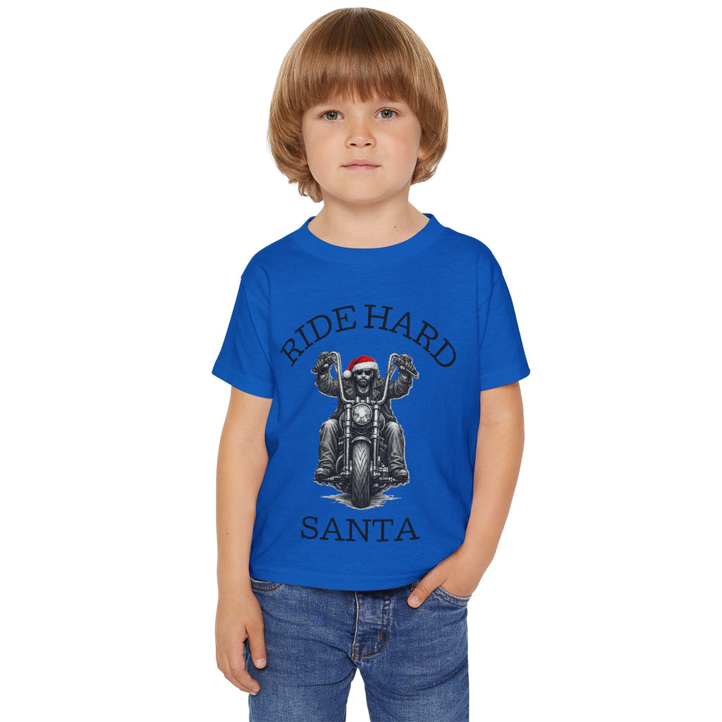 Toddler T‑Shirt — Ride Hard Santa Motorcycle Christmas Tee
