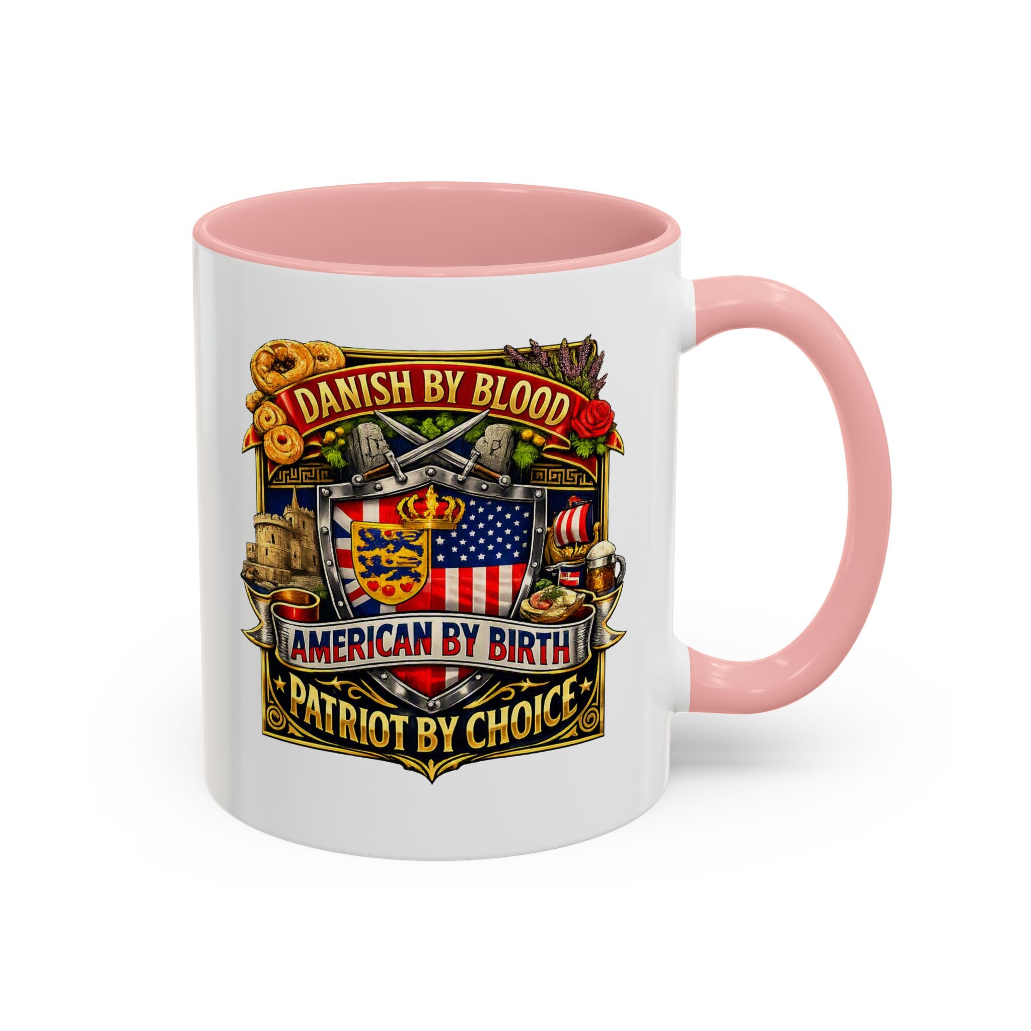 Danish/American Pride Danish by Blood, American by Birth Accent Coffee Mug (11/15oz)