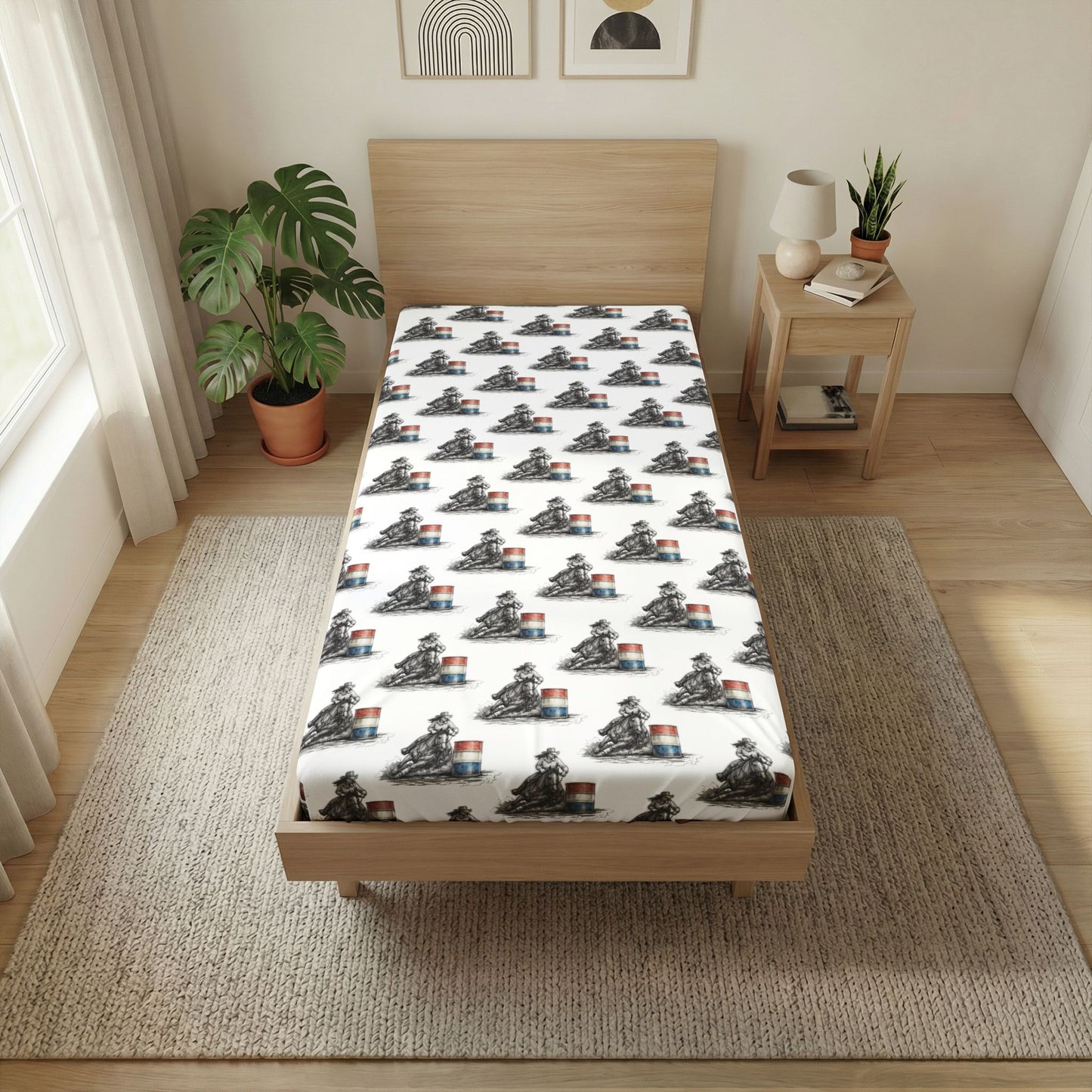 Barrel Racing Pattern Twin Sheet – Print Twin Flat Sheet