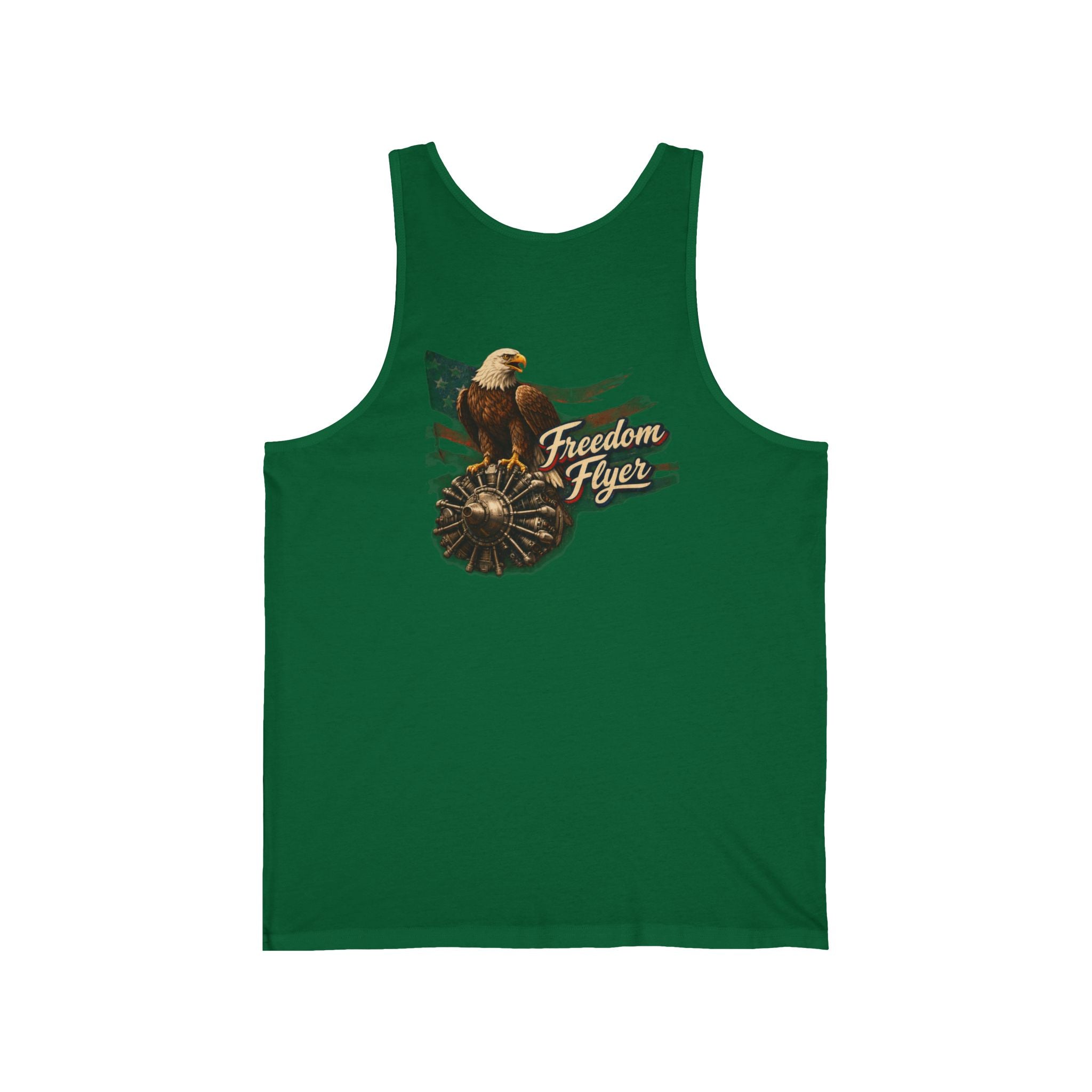 Freedom Flyer Tank Top — Eagle, Motorcycle & P-51 Plane Patriotic Graphic Tank