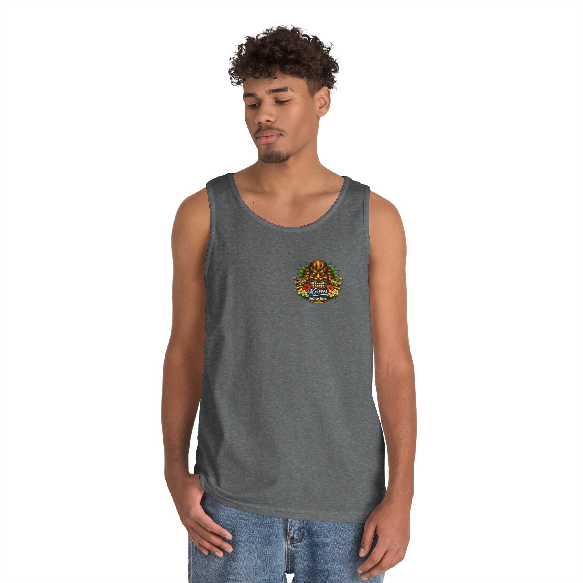 Kona Rods Vintage Pinup Beach Tank Top — 'Thresher Shark Anne' Retro WWII Nose Art