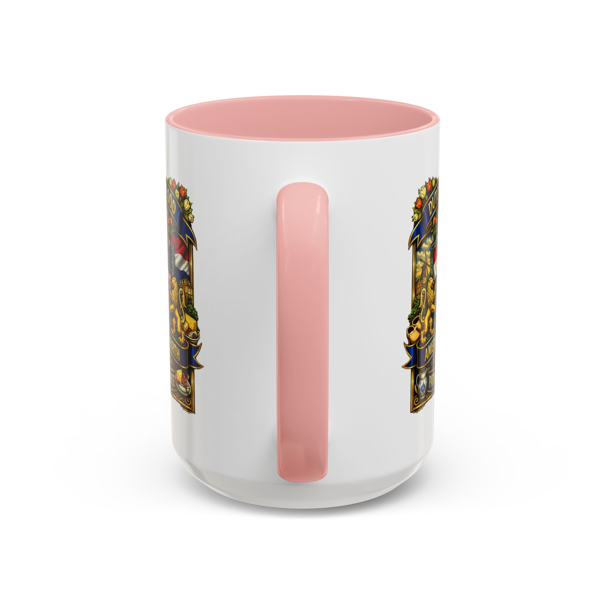Dutch/American Pride Mug with Vintage Botanical Crest Design