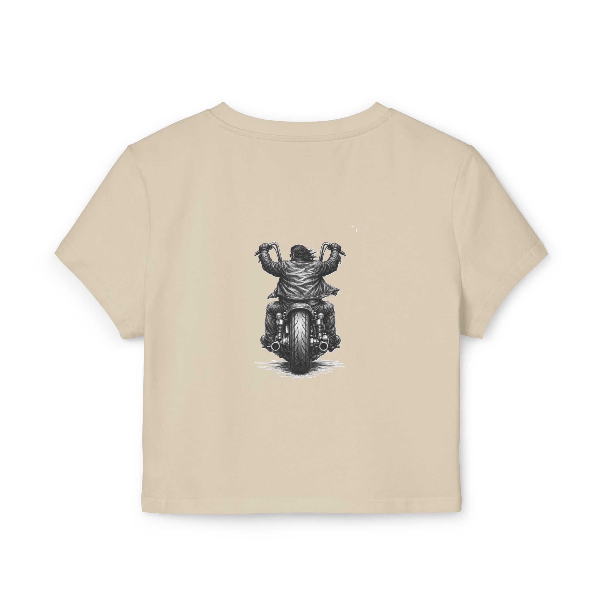 Biker Women's Baby Tee — Vintage "BBBAD" Design