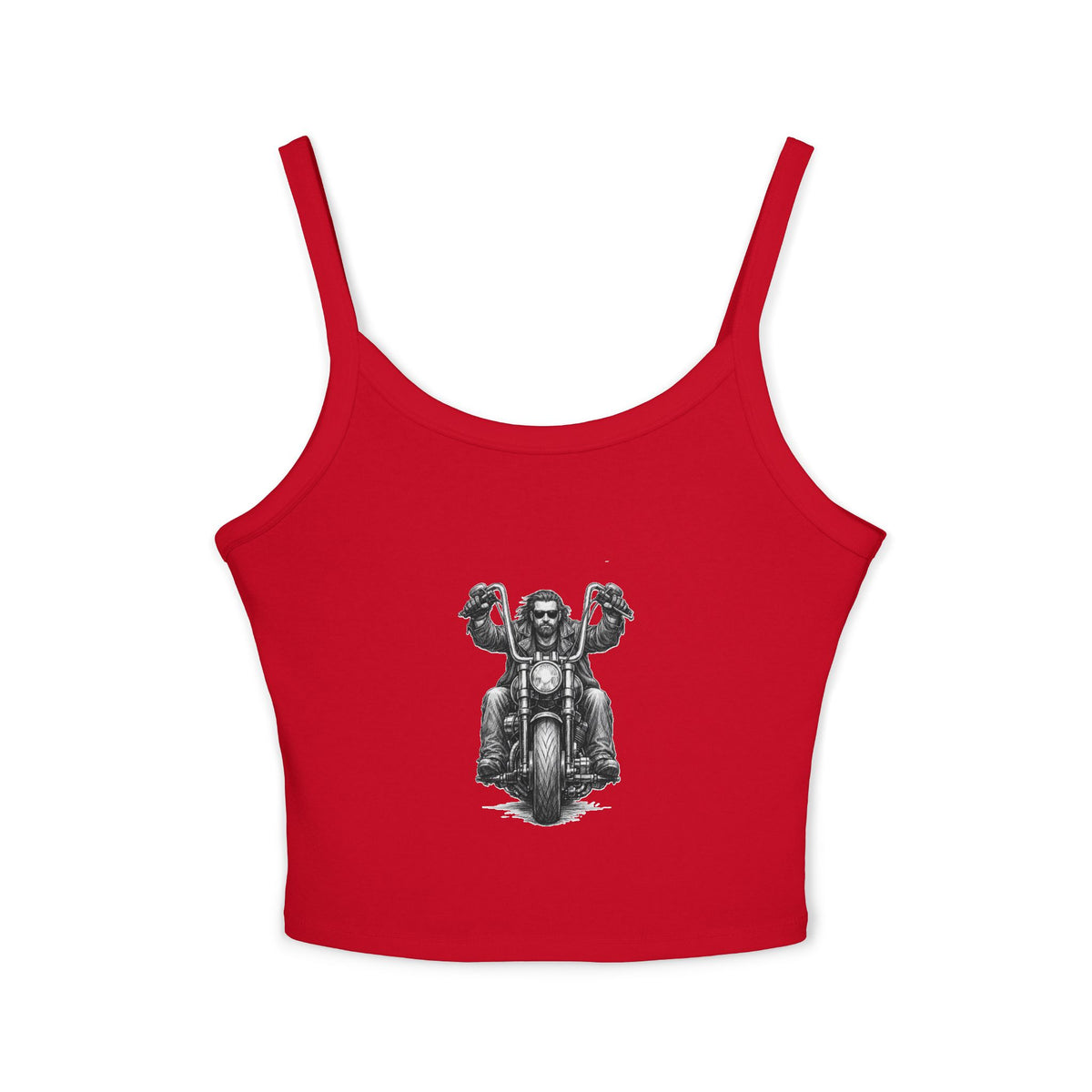 Motorcycle Rider Crop Tank Top — Vintage Biker Graphic