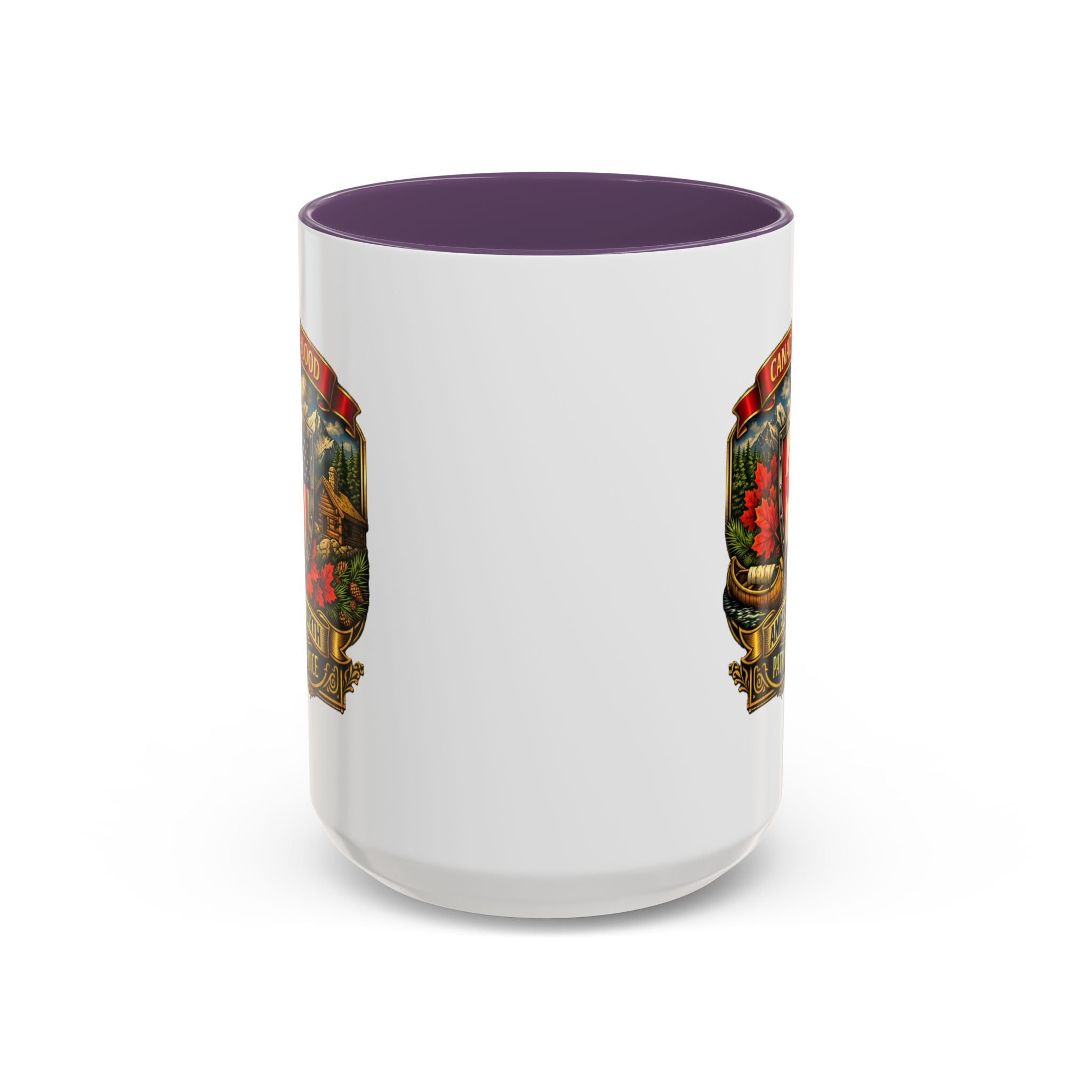 Canadian/American Pride Coat of Arms Accent Coffee Mug (11/15oz)