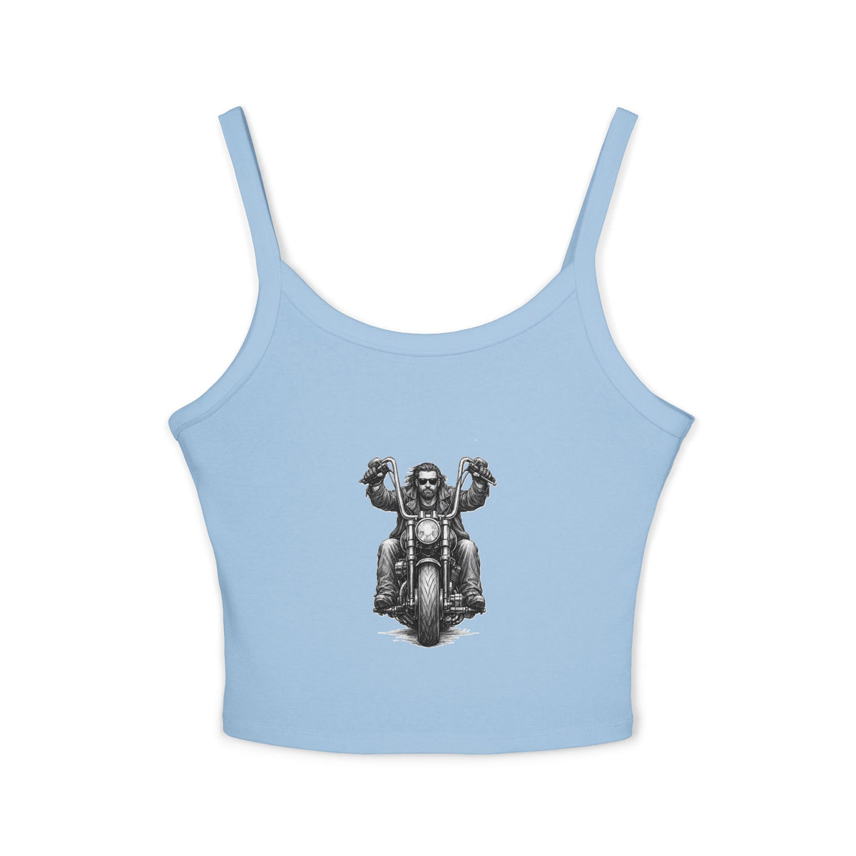 Motorcycle Rider Crop Tank Top — Vintage Biker Graphic