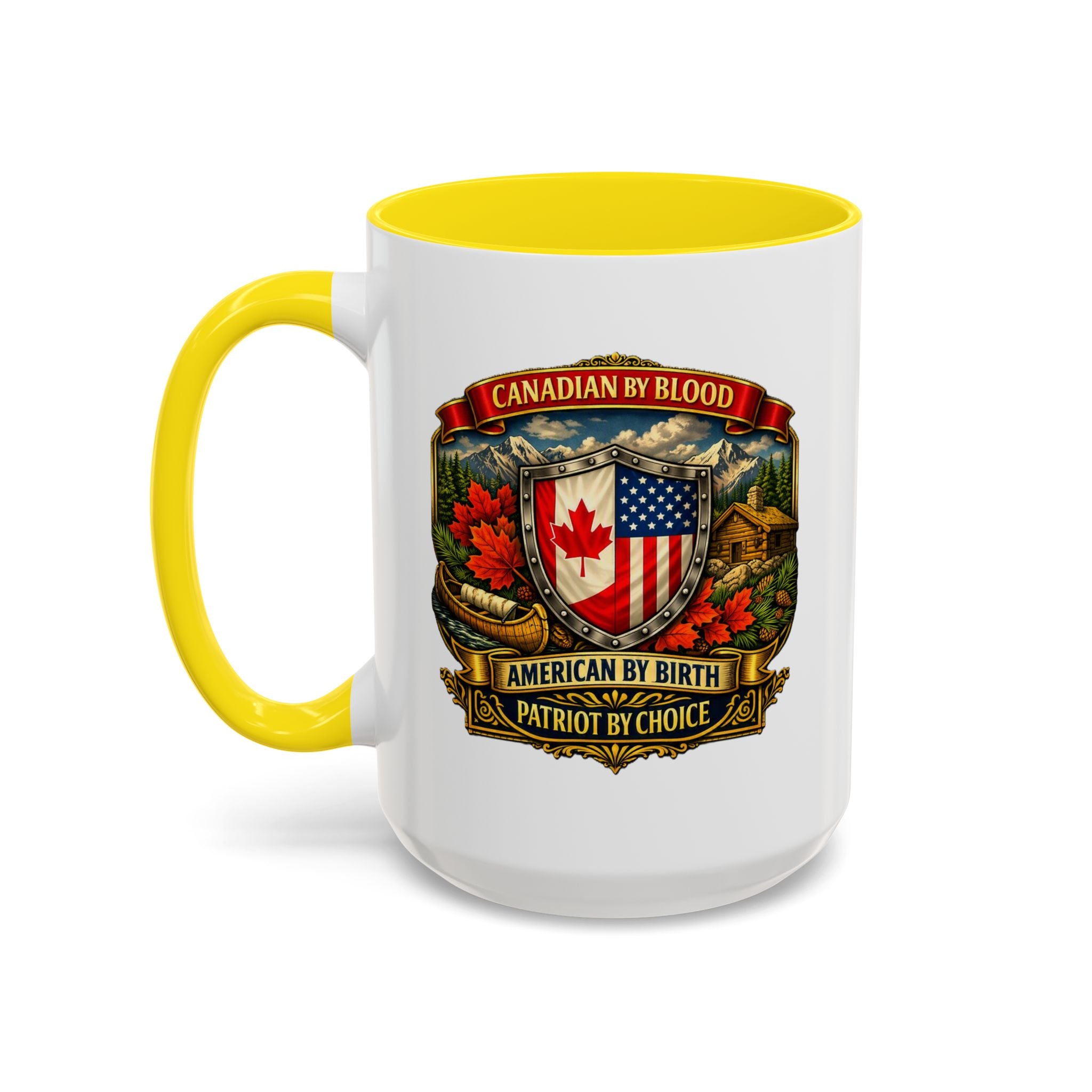 Canadian/American Pride Coat of Arms Accent Coffee Mug (11/15oz)