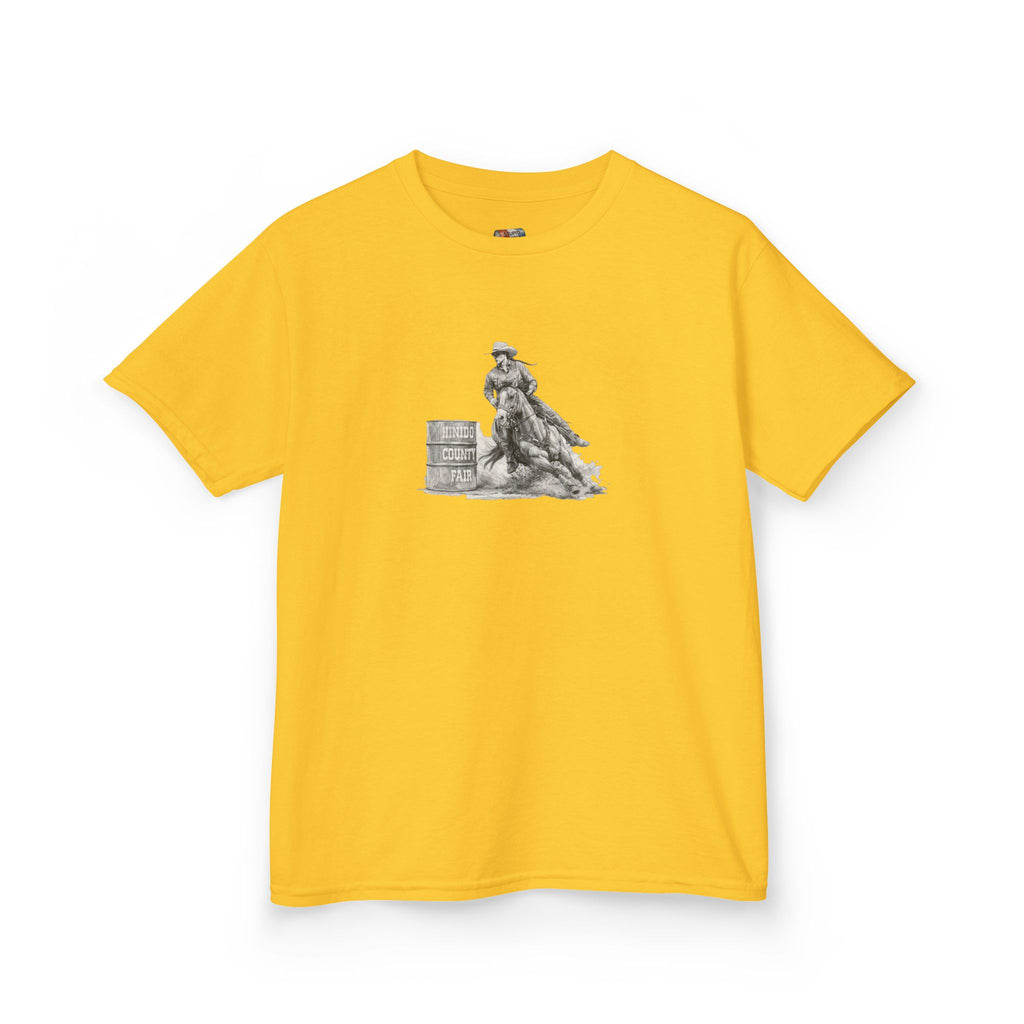 Kids T-Shirt — 'Always Keep Your Eye On the Next Barrel' Cowgirl Graphic