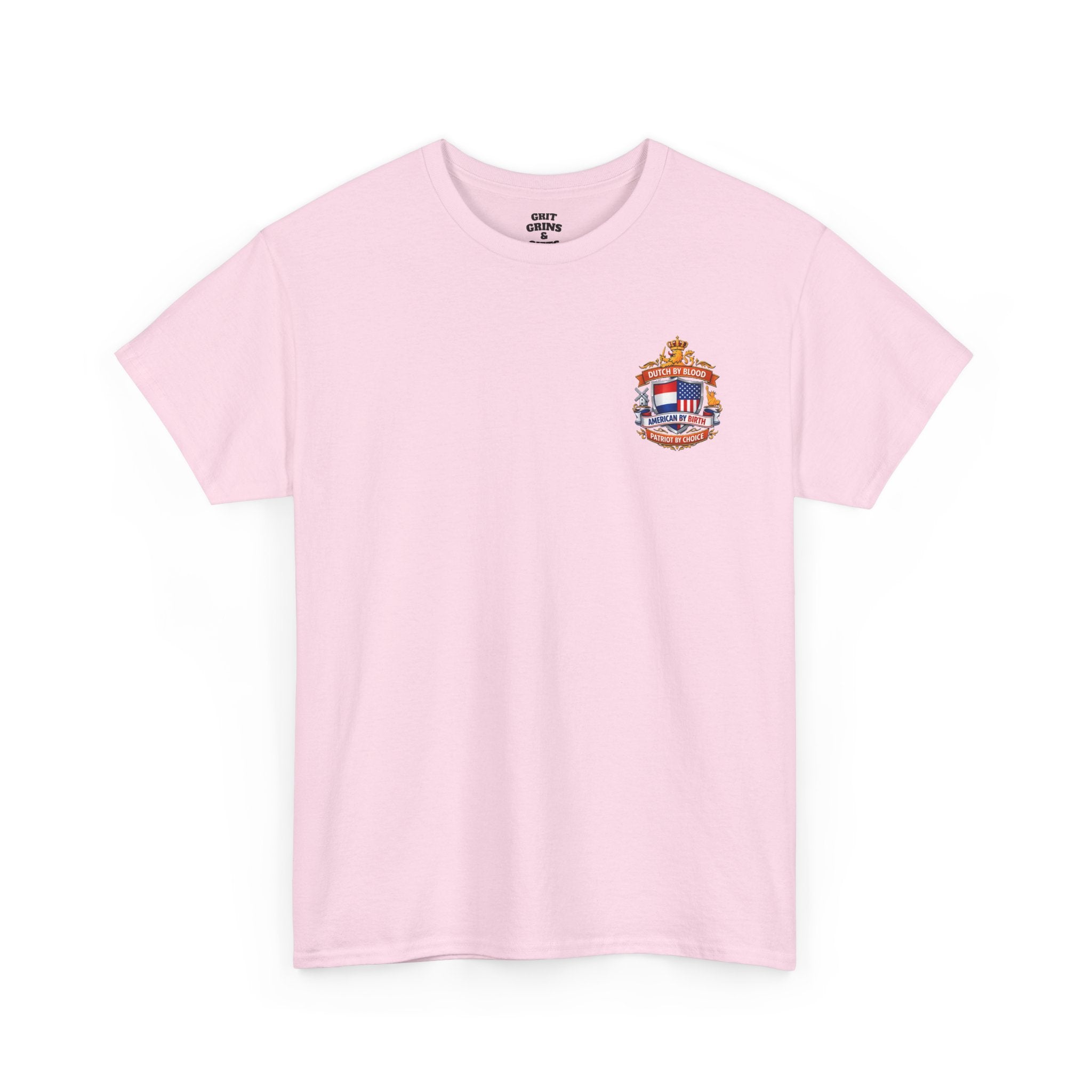 Dutch by Blood, American by Birth T-Shirt — Patriotic Netherlands USA Crest Tee