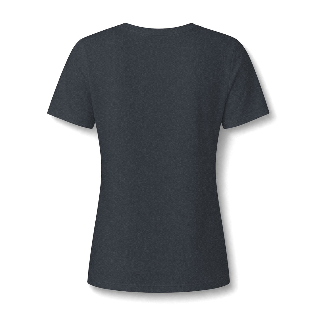 Women's V-Neck Tee — Floral Turquoise Bull Skull Graphic