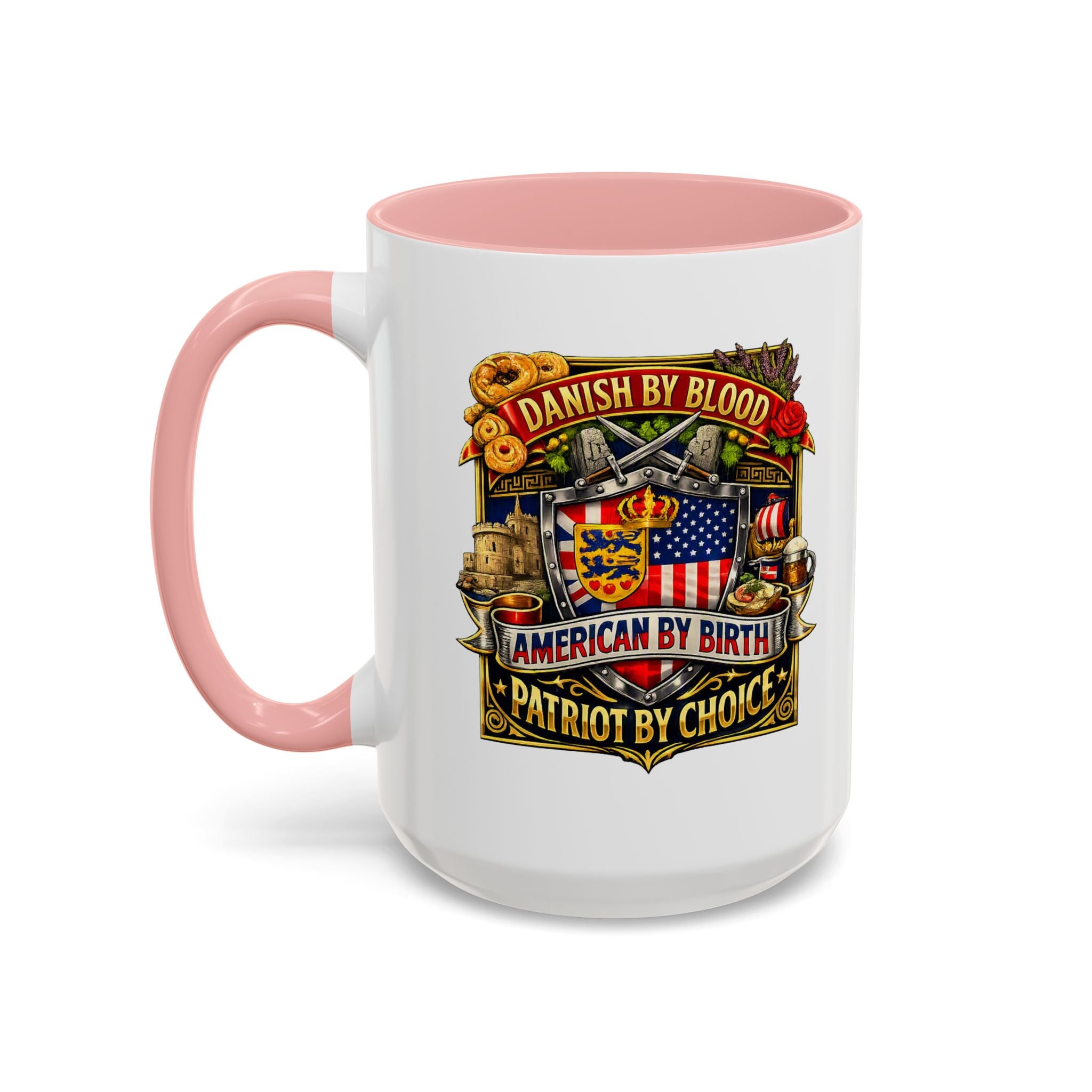Danish/American Pride Danish by Blood, American by Birth Accent Coffee Mug (11/15oz)