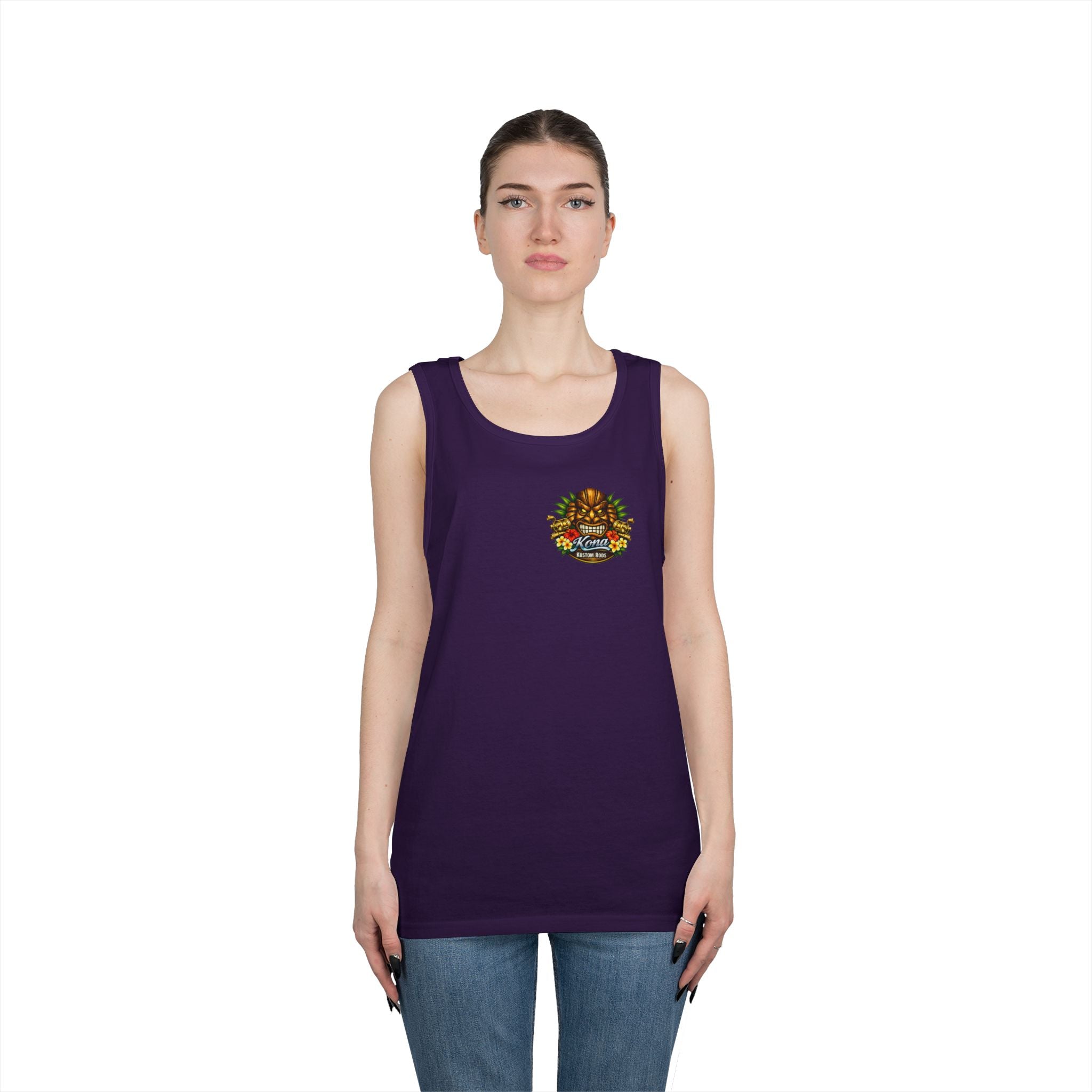 Kona Rods Vintage Pinup Beach Tank Top — 'Thresher Shark Anne' Retro WWII Nose Art