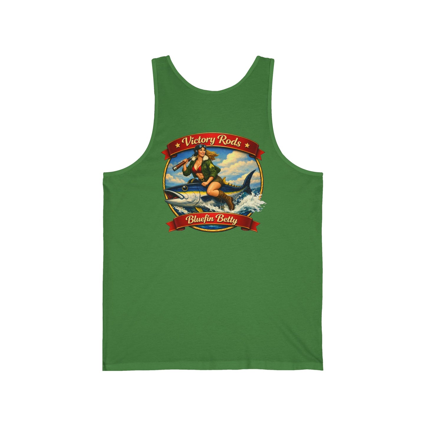 Victory Rods Pinup Tank Top — 'Bluefin Betty' Vintage Bomber Girl Graphic