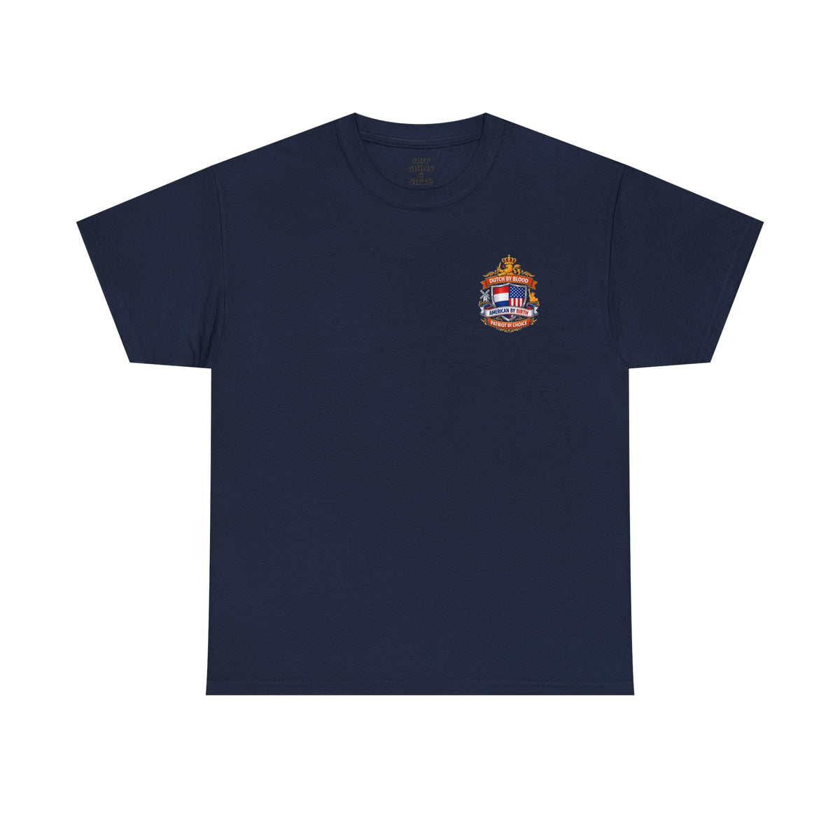 Dutch by Blood, American by Birth T-Shirt — Patriotic Netherlands USA Crest Tee