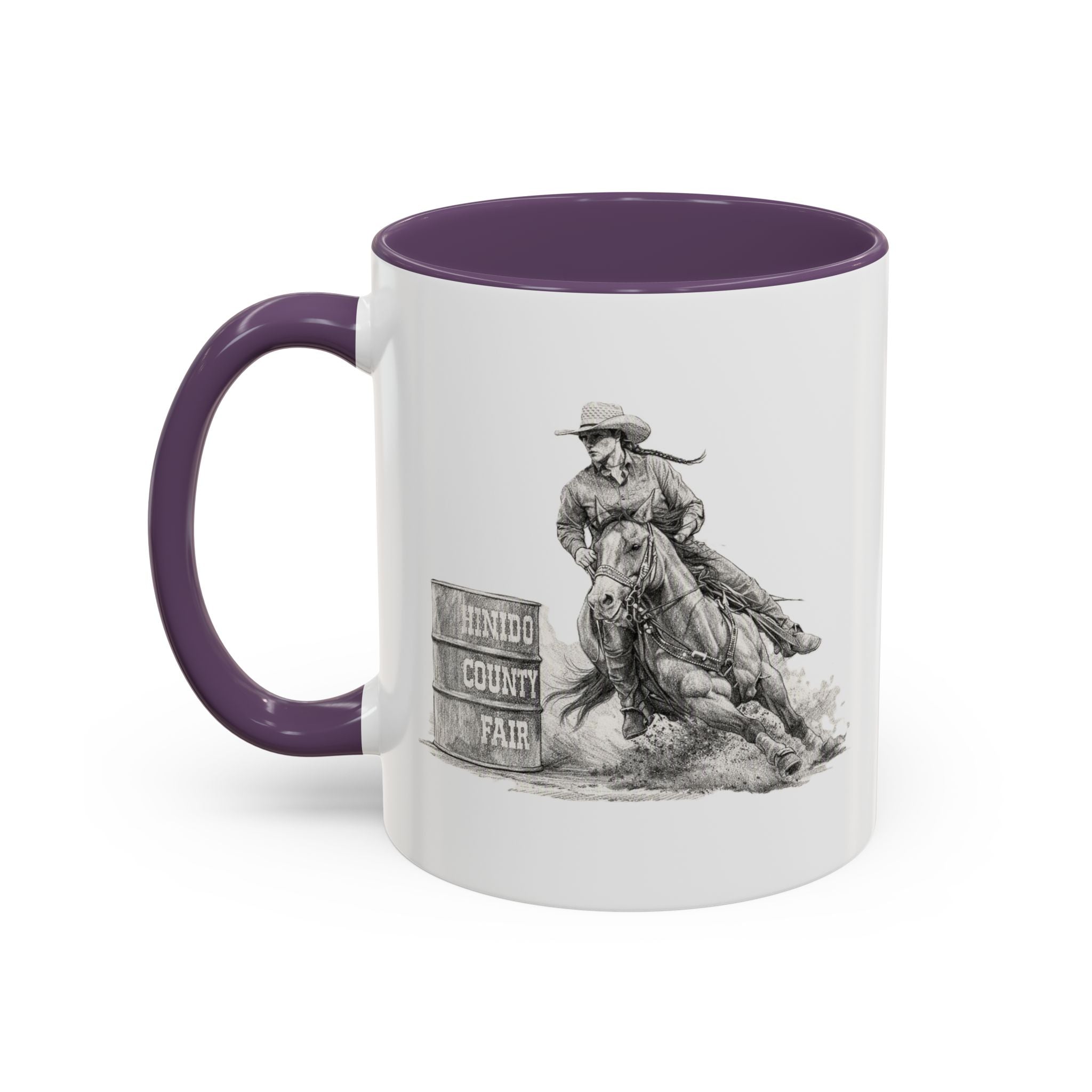 Barrel Racing Coffee Mug — "Horse and Rider Focused on the Next Barrel"