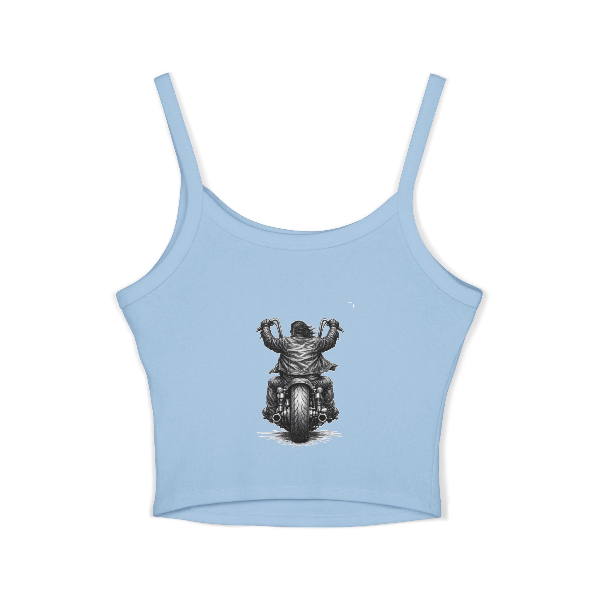 Motorcycle Rider Crop Tank Top — Vintage Biker Graphic