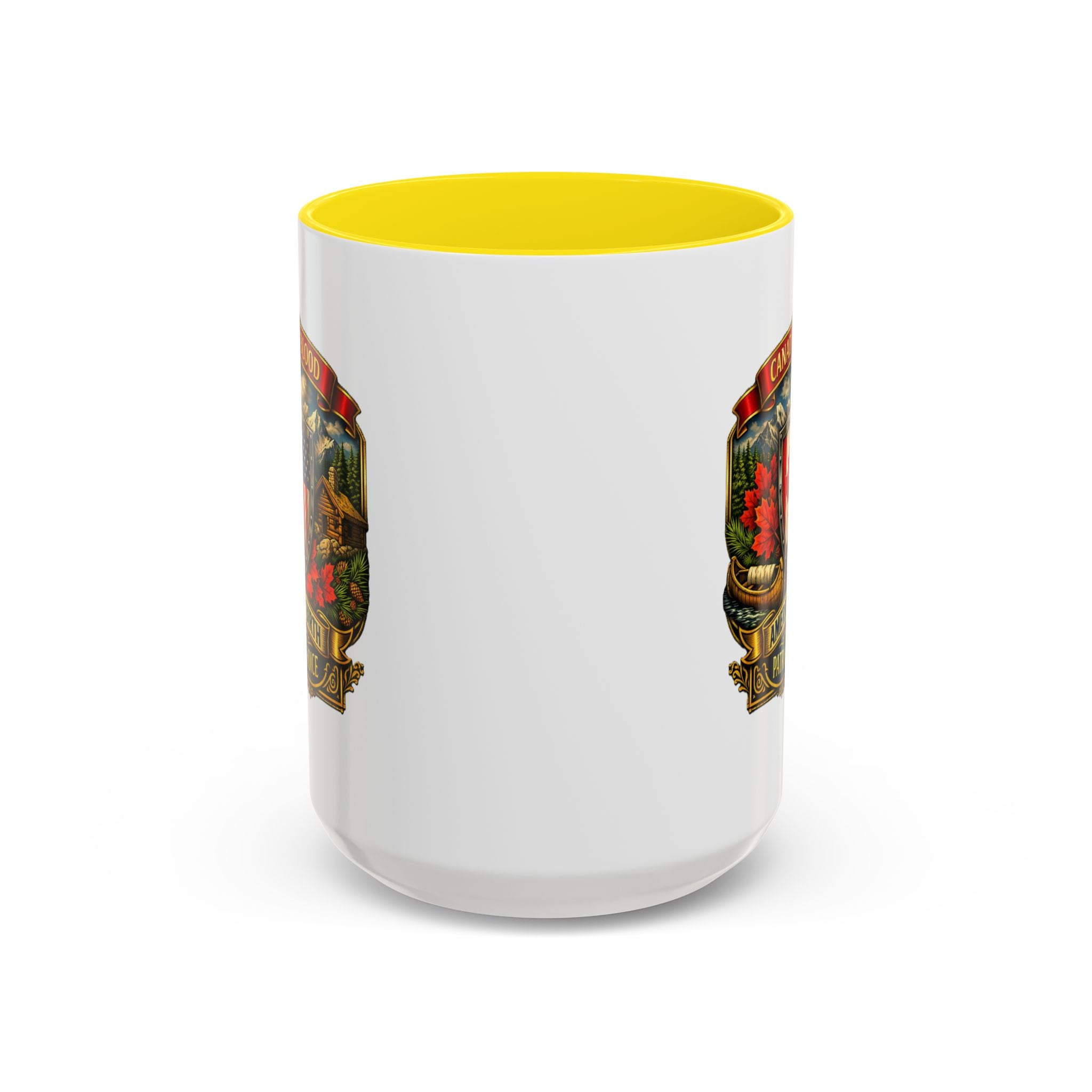 Canadian/American Pride Coat of Arms Accent Coffee Mug (11/15oz)