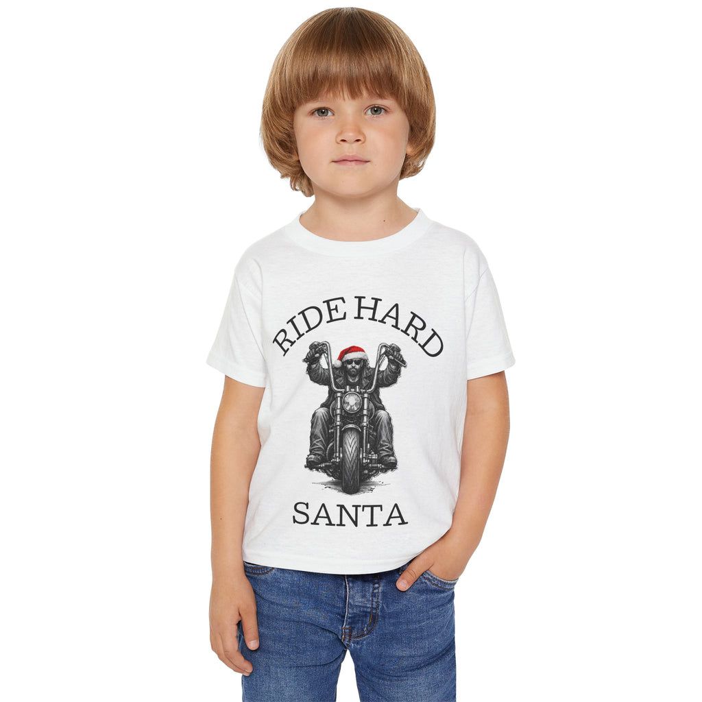 Toddler T‑Shirt — Ride Hard Santa Motorcycle Christmas Tee