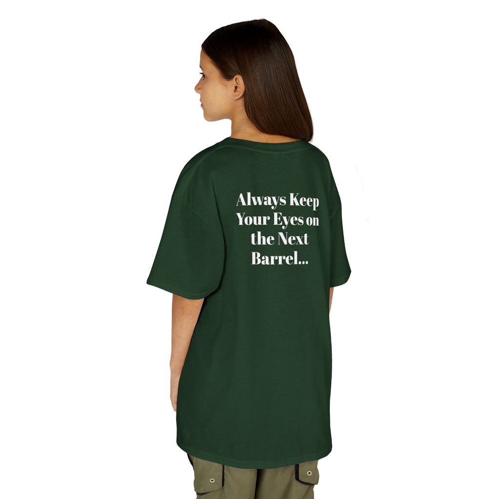 Kids T-Shirt — 'Always Keep Your Eye On the Next Barrel' Cowgirl Graphic