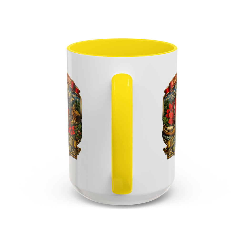 Canadian/American Pride Coat of Arms Accent Coffee Mug (11/15oz)