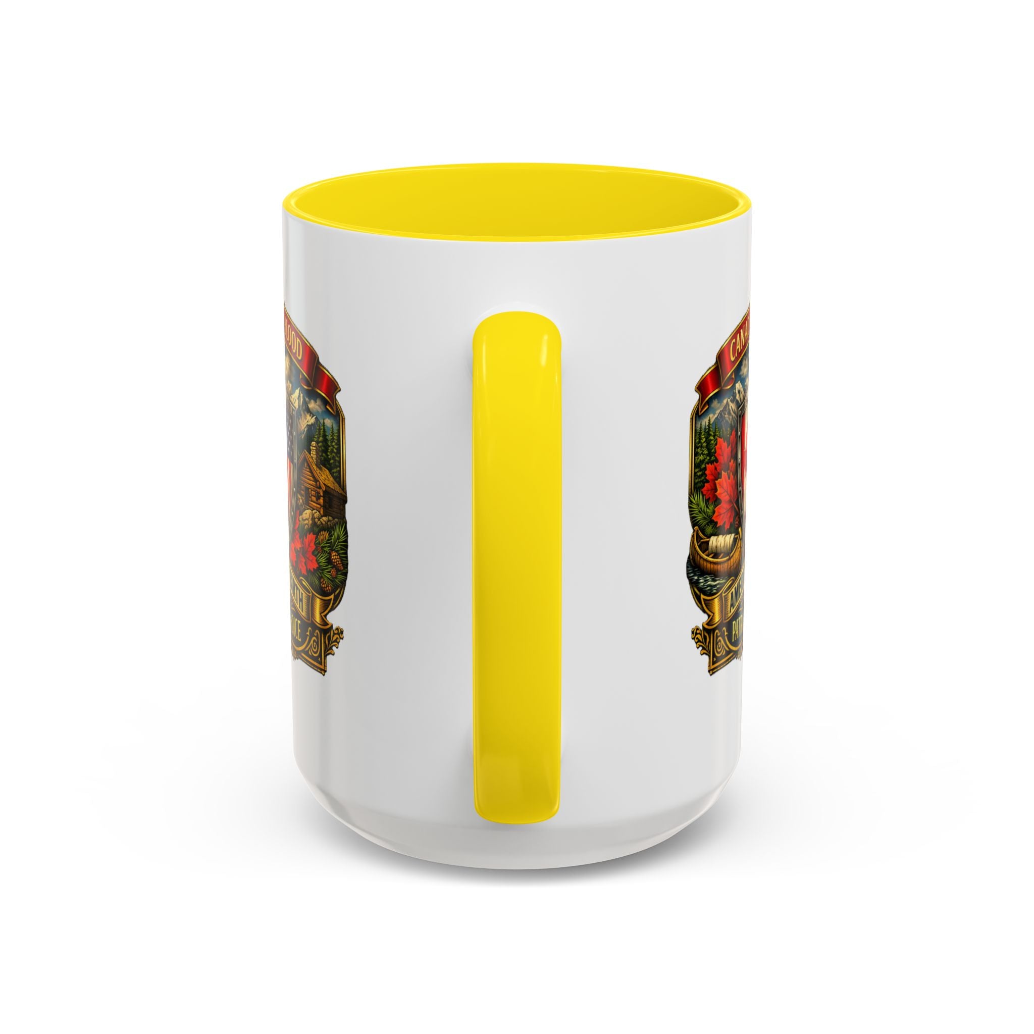Canadian/American Pride Coat of Arms Accent Coffee Mug (11/15oz)