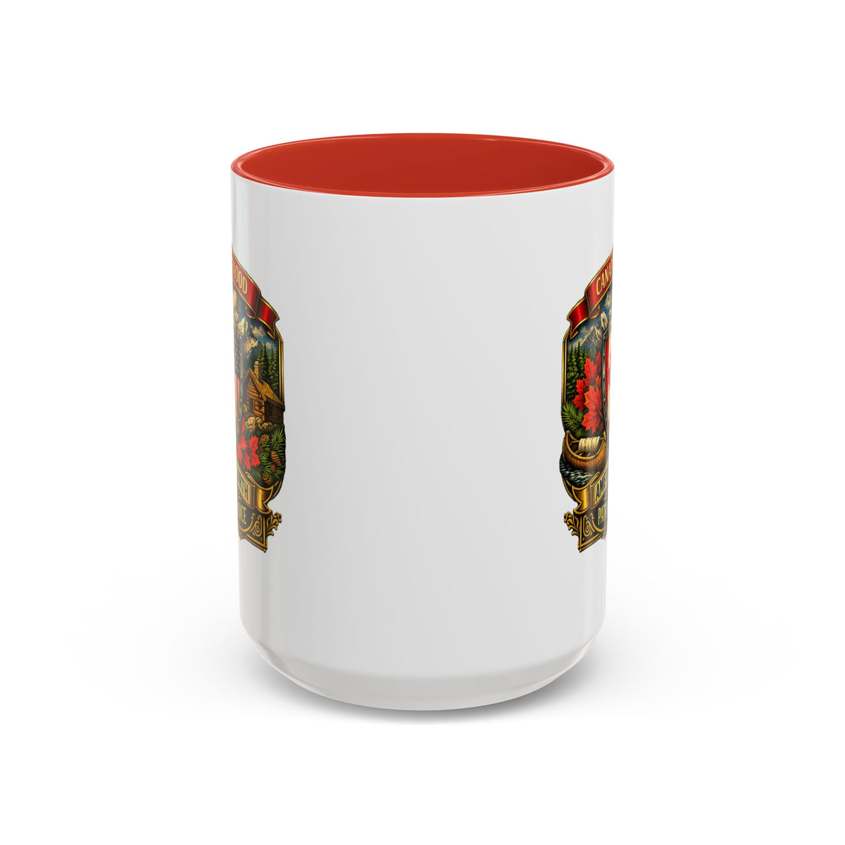 Canadian/American Pride Coat of Arms Accent Coffee Mug (11/15oz)