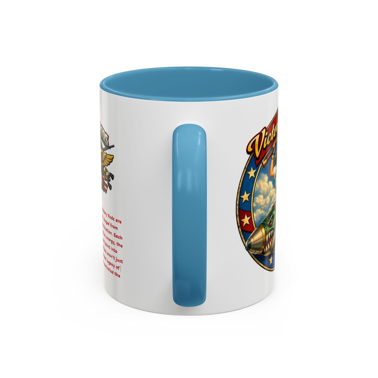 Victory Rods Sportfisherman's WWII Nose Art Pin-Up Illustration Mug | Ceramic Coffee Cup