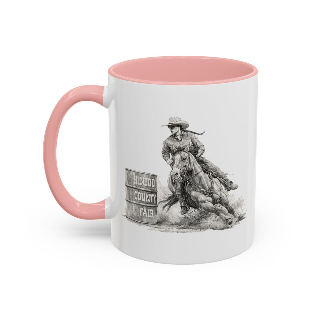 Barrel Racing Coffee Mug — "Horse and Rider Focused on the Next Barrel"