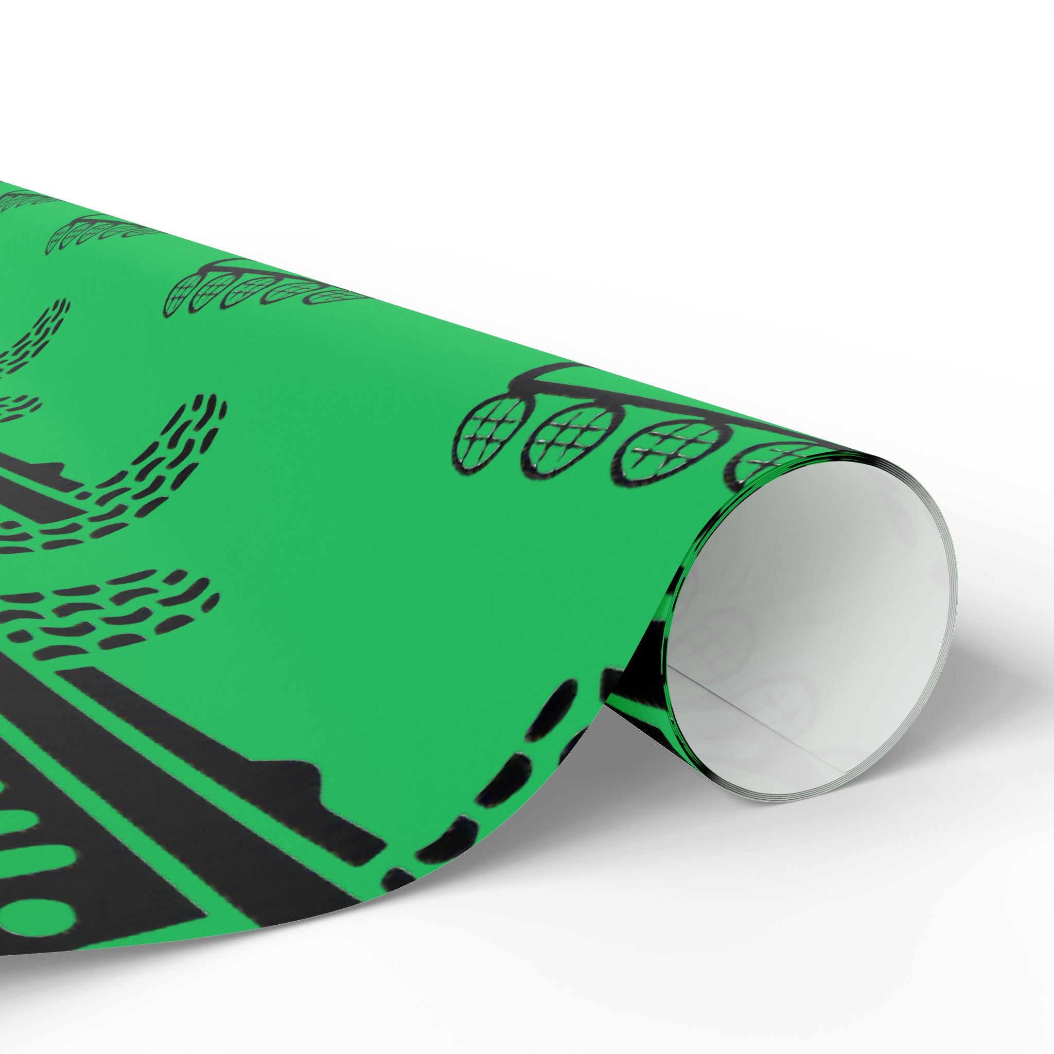 Green 4X4 offroad Pattern Wrapping Paper — Succulent-Themed Gift Wrap for Jeep Lovers