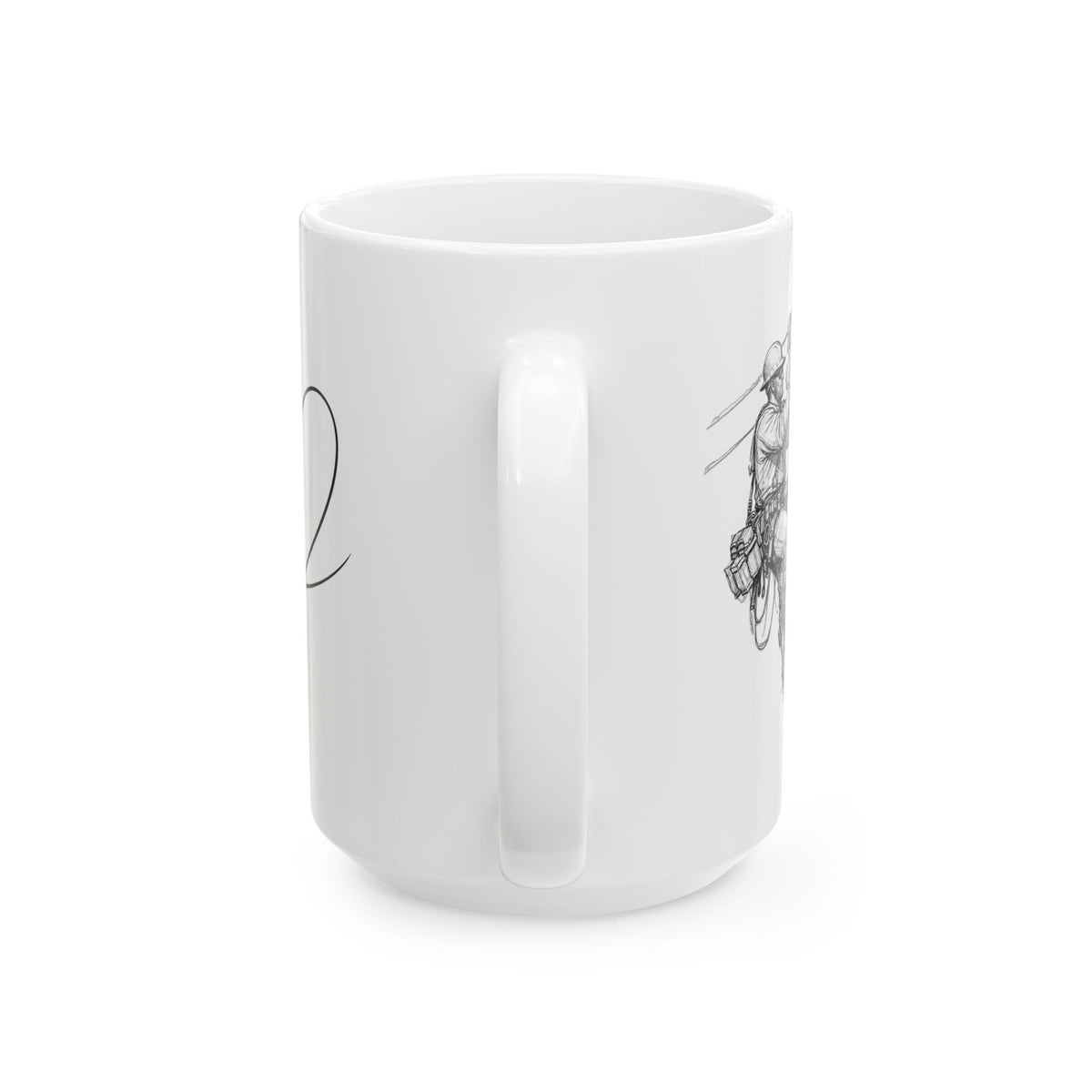 Ceramic Mug - Sketched Lineman Humorous but Sentimental Coffee Mug (15oz)
