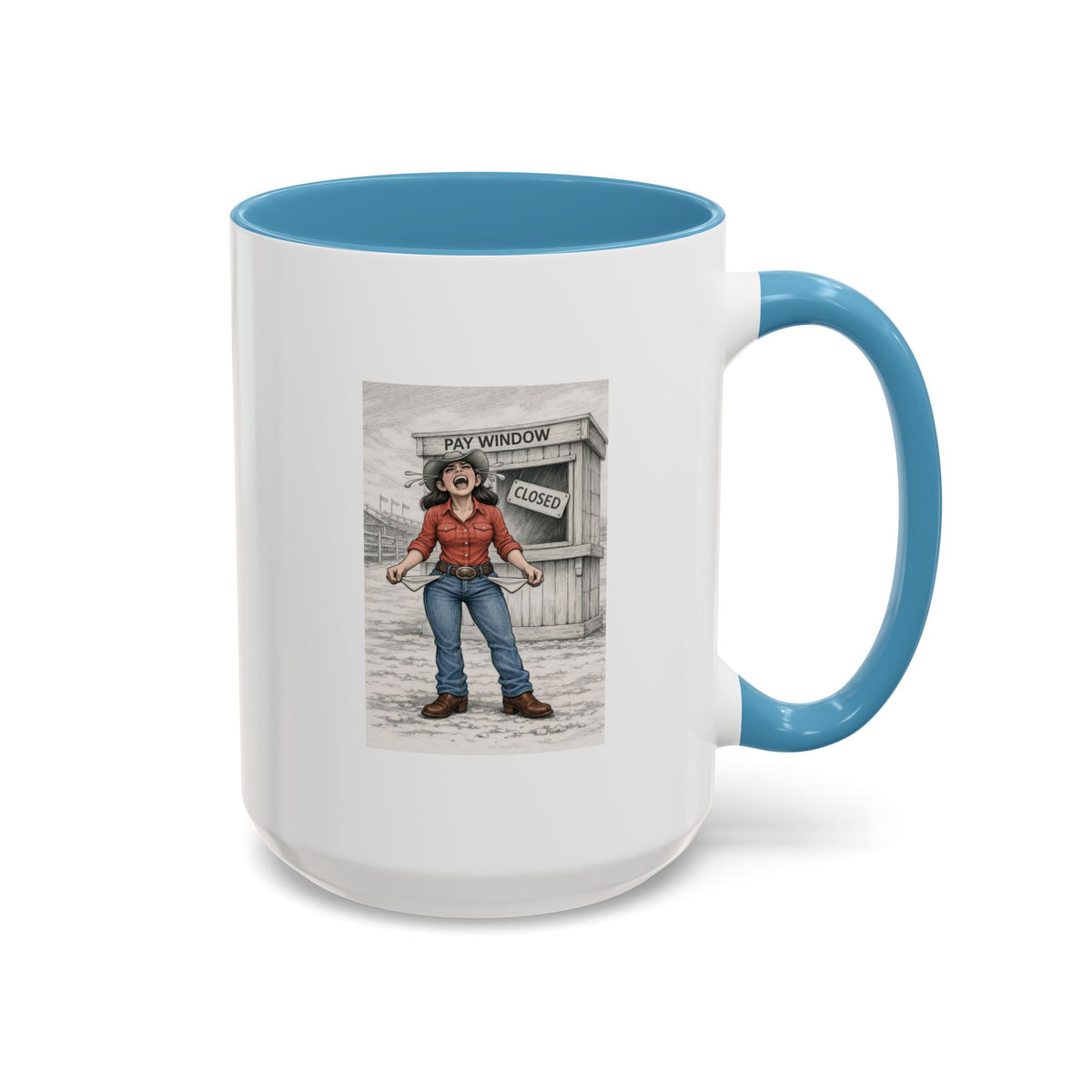 Out of the Money Barrel Racing Coffee Mug — Rodeo Cowgirl Accent Mug (11/15 oz)