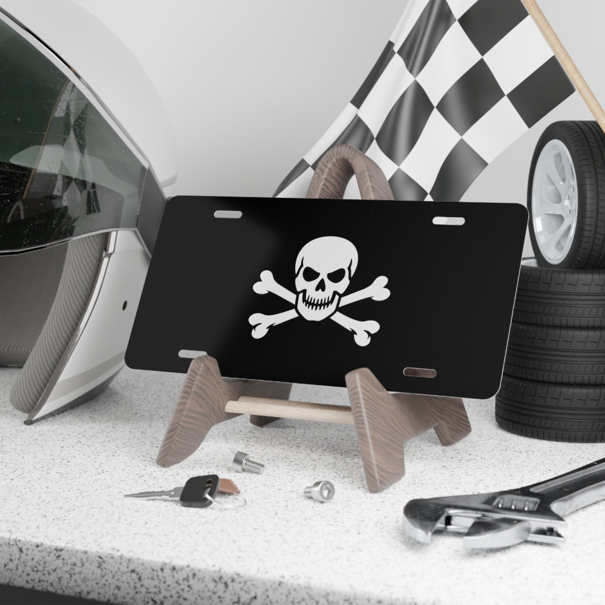 Jolly Roger Vanity Plate — Aluminum License Plate