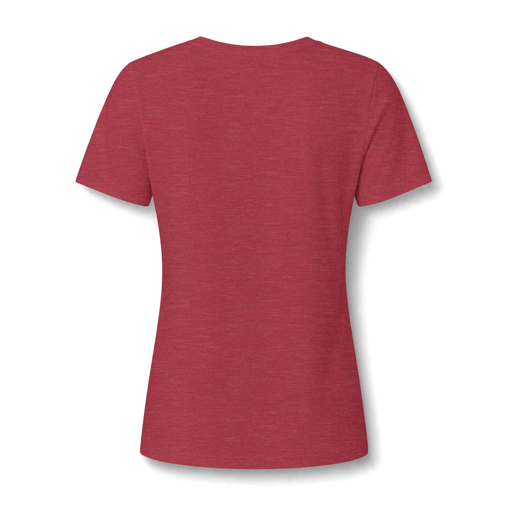 Women's V-Neck Tee — Floral Turquoise Bull Skull Graphic