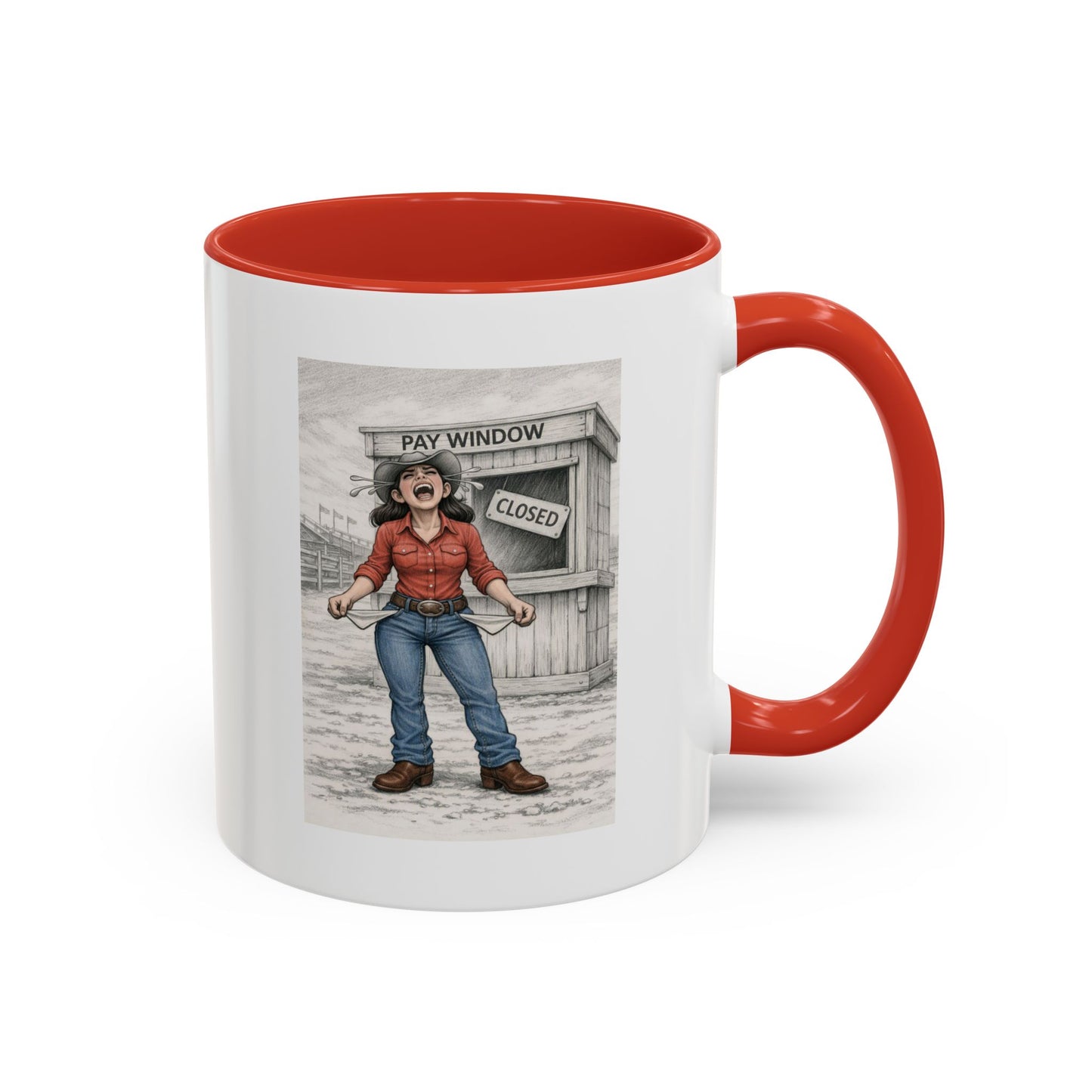 Out of the Money Barrel Racing Coffee Mug — Rodeo Cowgirl Accent Mug (11/15 oz)