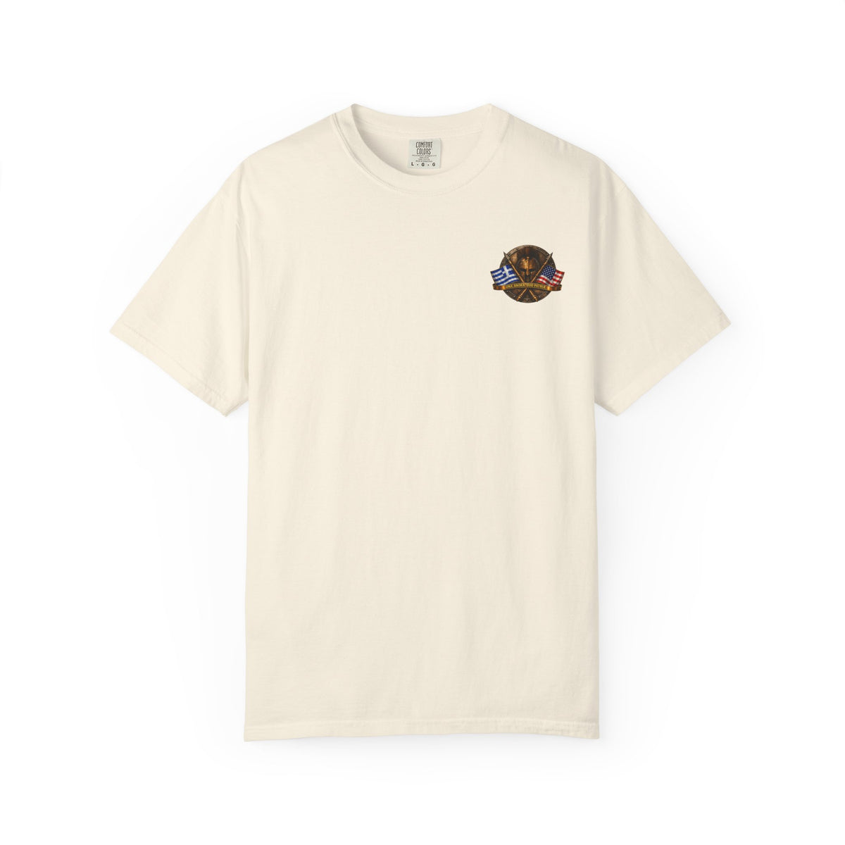 Greek American Heritage T-Shirt — Eagle Crest with Flags & "One Nation" Emblem