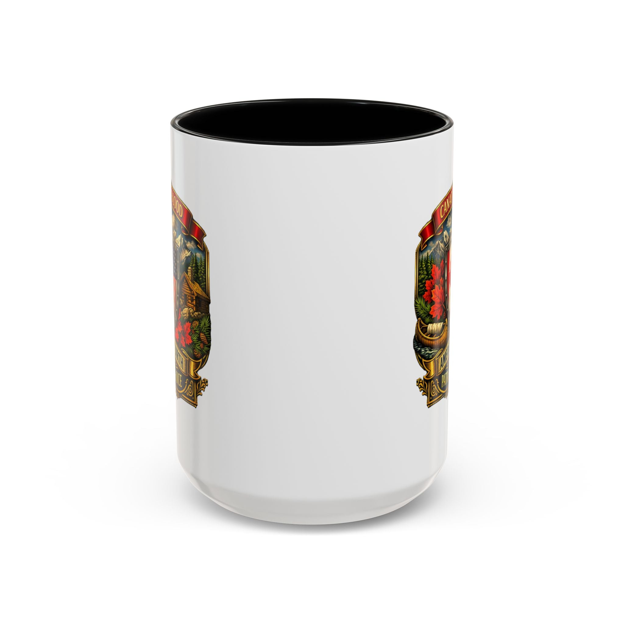 Canadian/American Pride Coat of Arms Accent Coffee Mug (11/15oz)