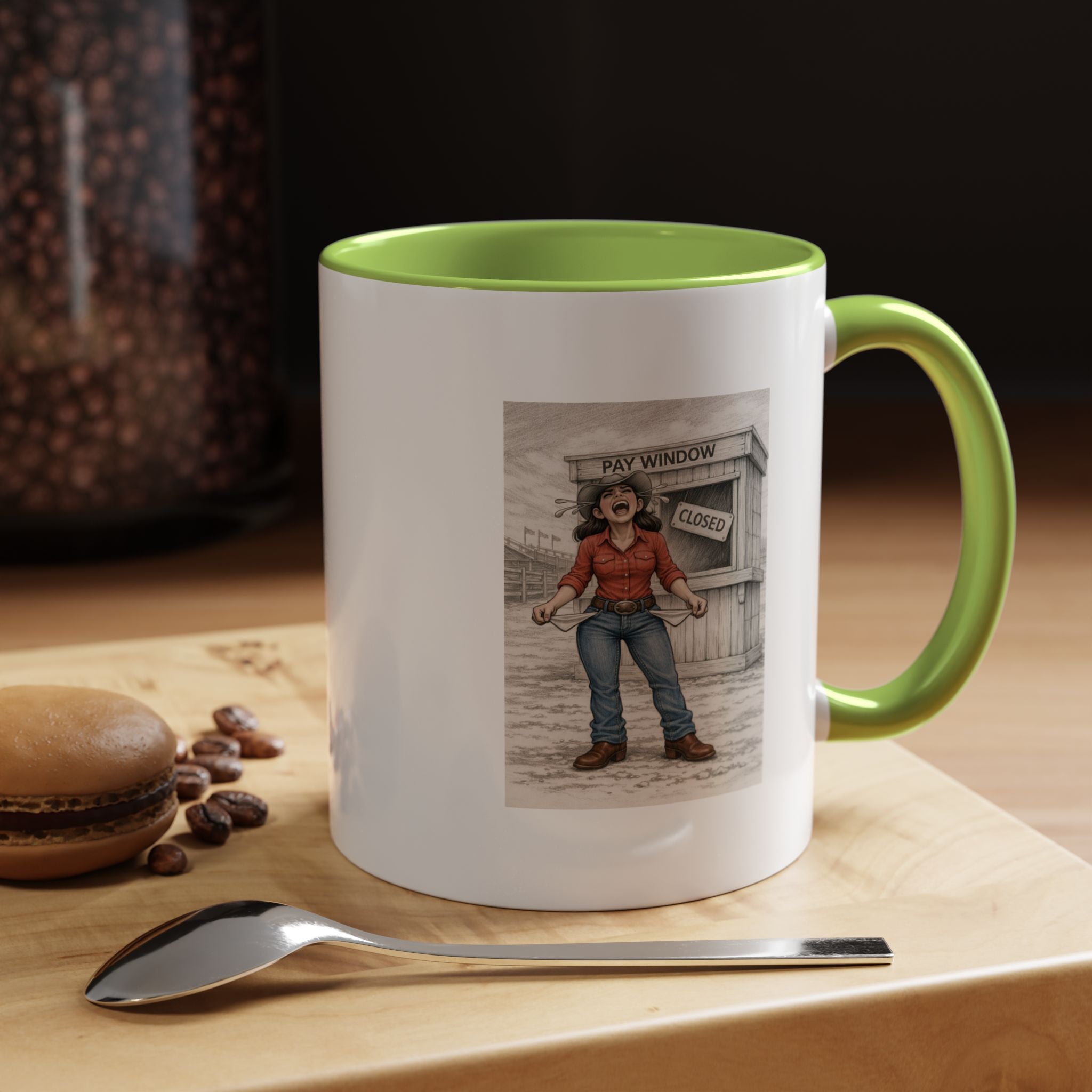 Out of the Money Barrel Racing Coffee Mug — Rodeo Cowgirl Accent Mug (11/15 oz)