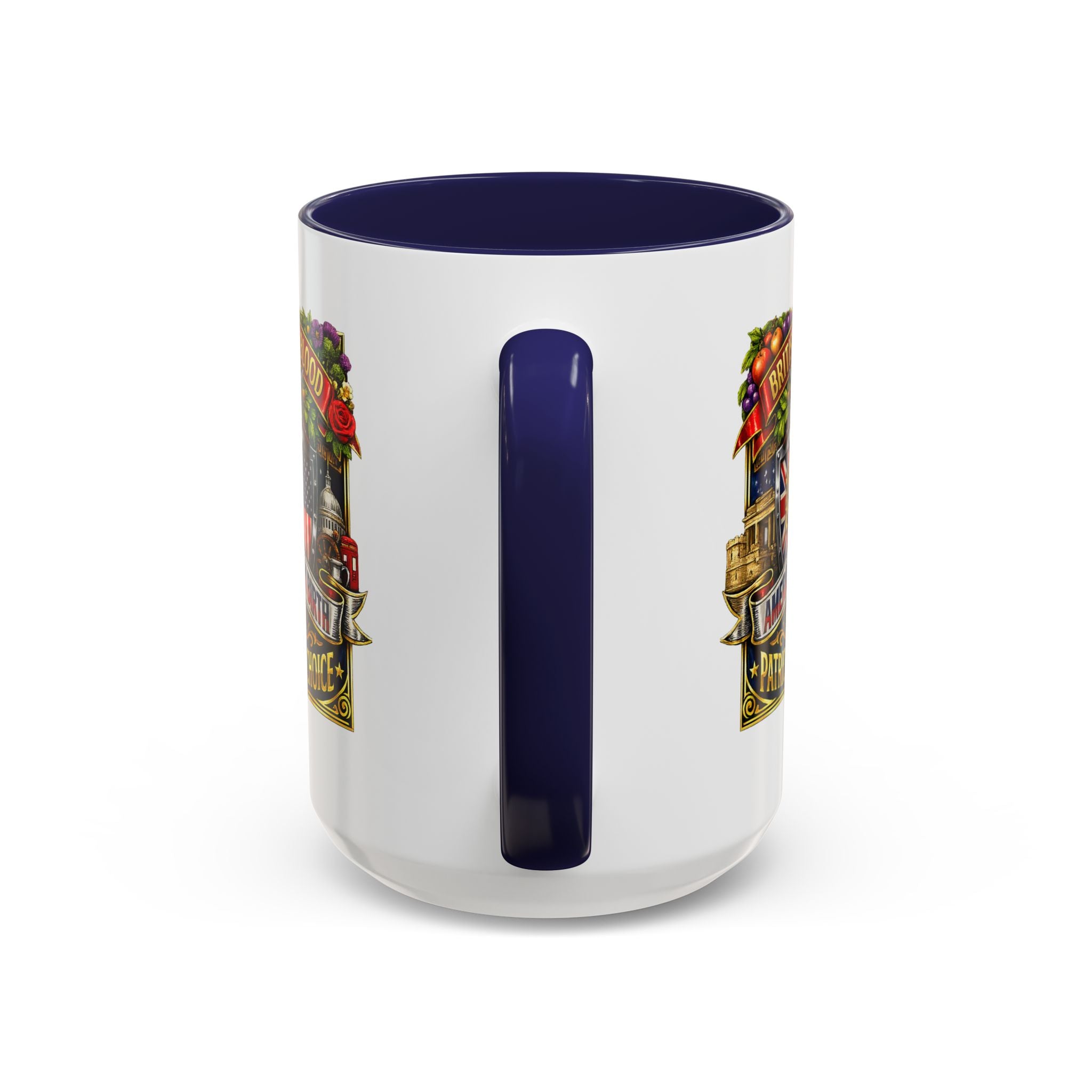 British Pride Coffee Mug — "British by Blood, American by Birth, Patriot by Choice" Patriotic Ceramic Mug