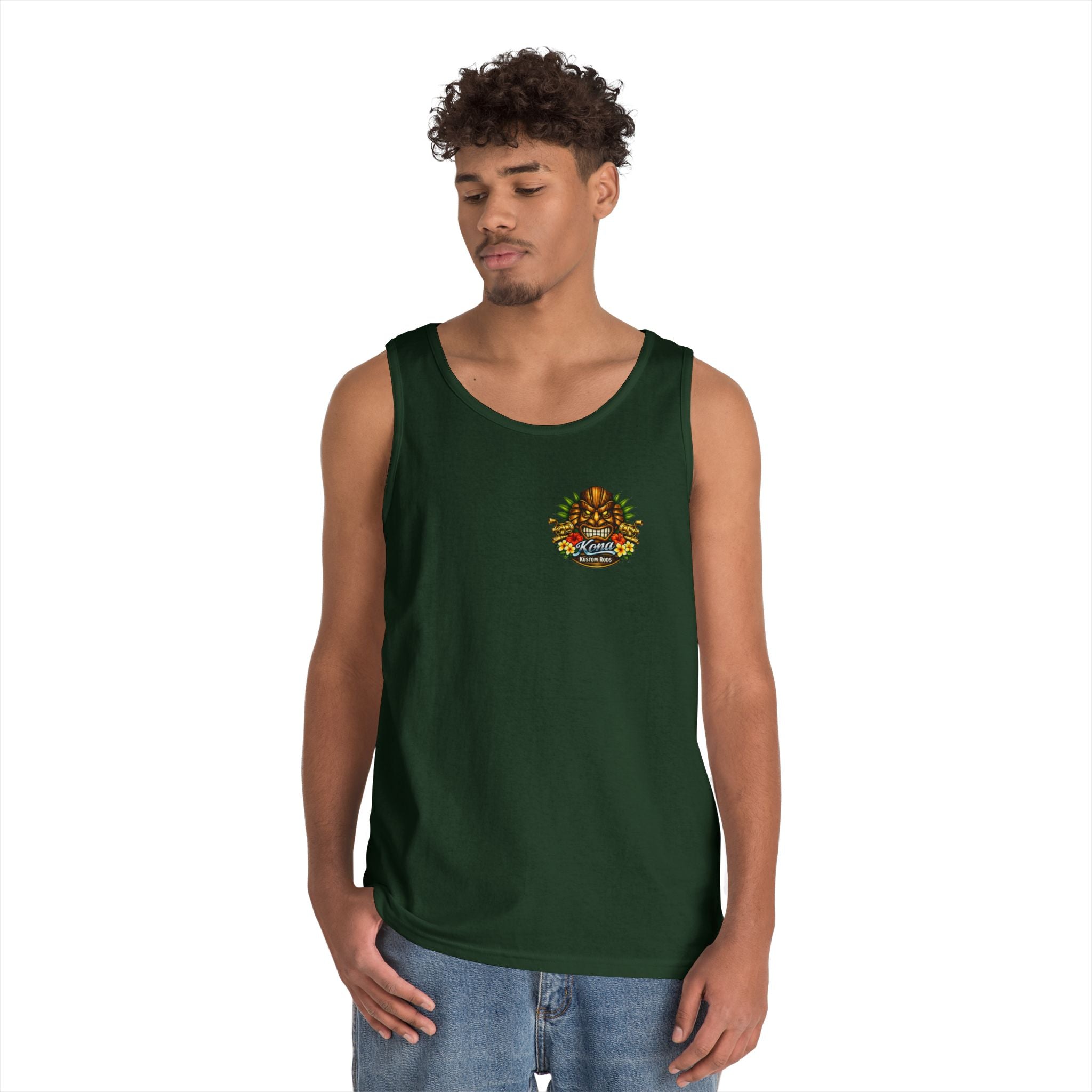 Kona Rods Vintage Pinup Beach Tank Top — 'Thresher Shark Anne' Retro WWII Nose Art