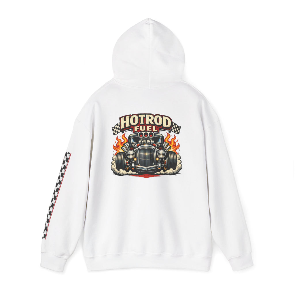 Hot Rod Hoodie — "Hot Rod Fuel" Vintage Car Racing Pullover