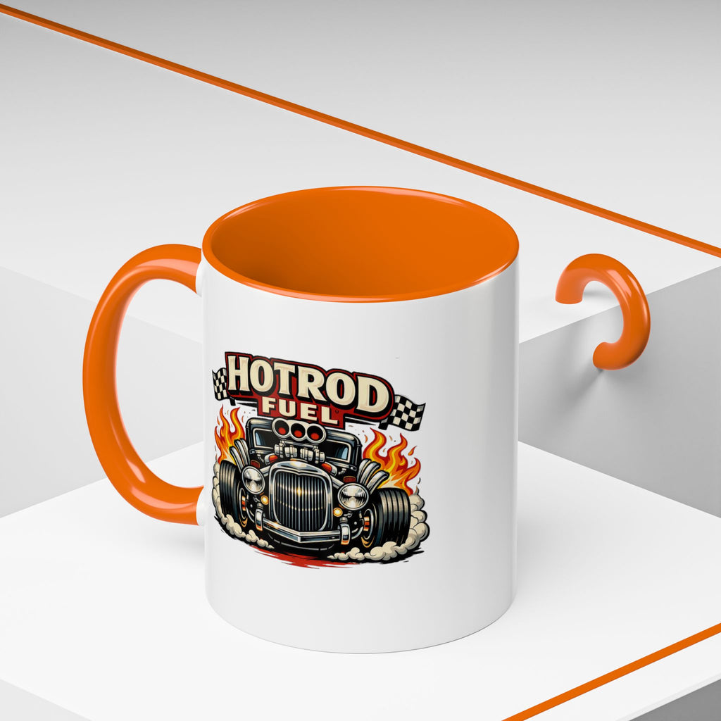 Hot Rod Fuel Coffee Mug — Vintage Muscle Car Racing Accent Mug