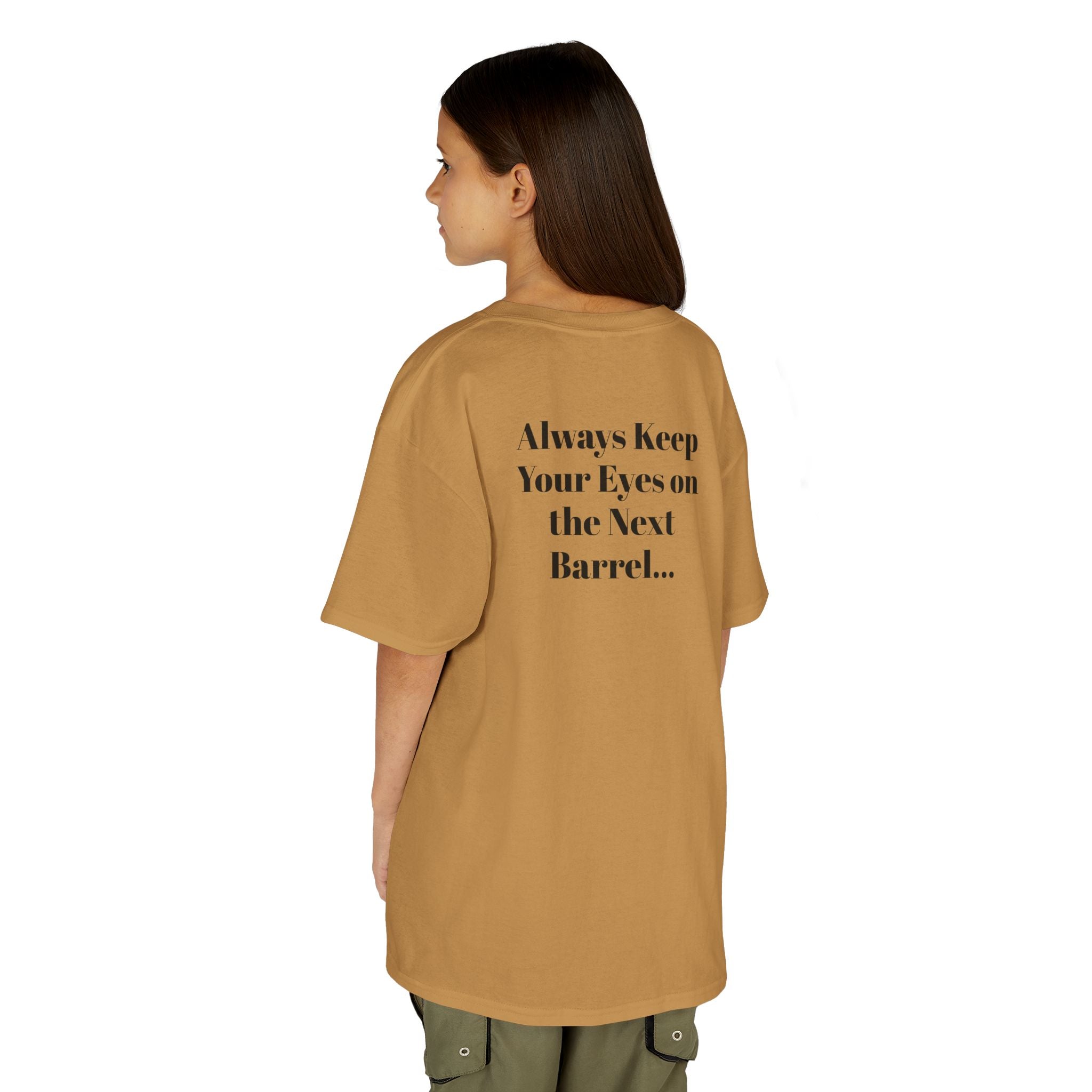 Kids T-Shirt — 'Always Keep Your Eye On the Next Barrel' Cowgirl Graphic
