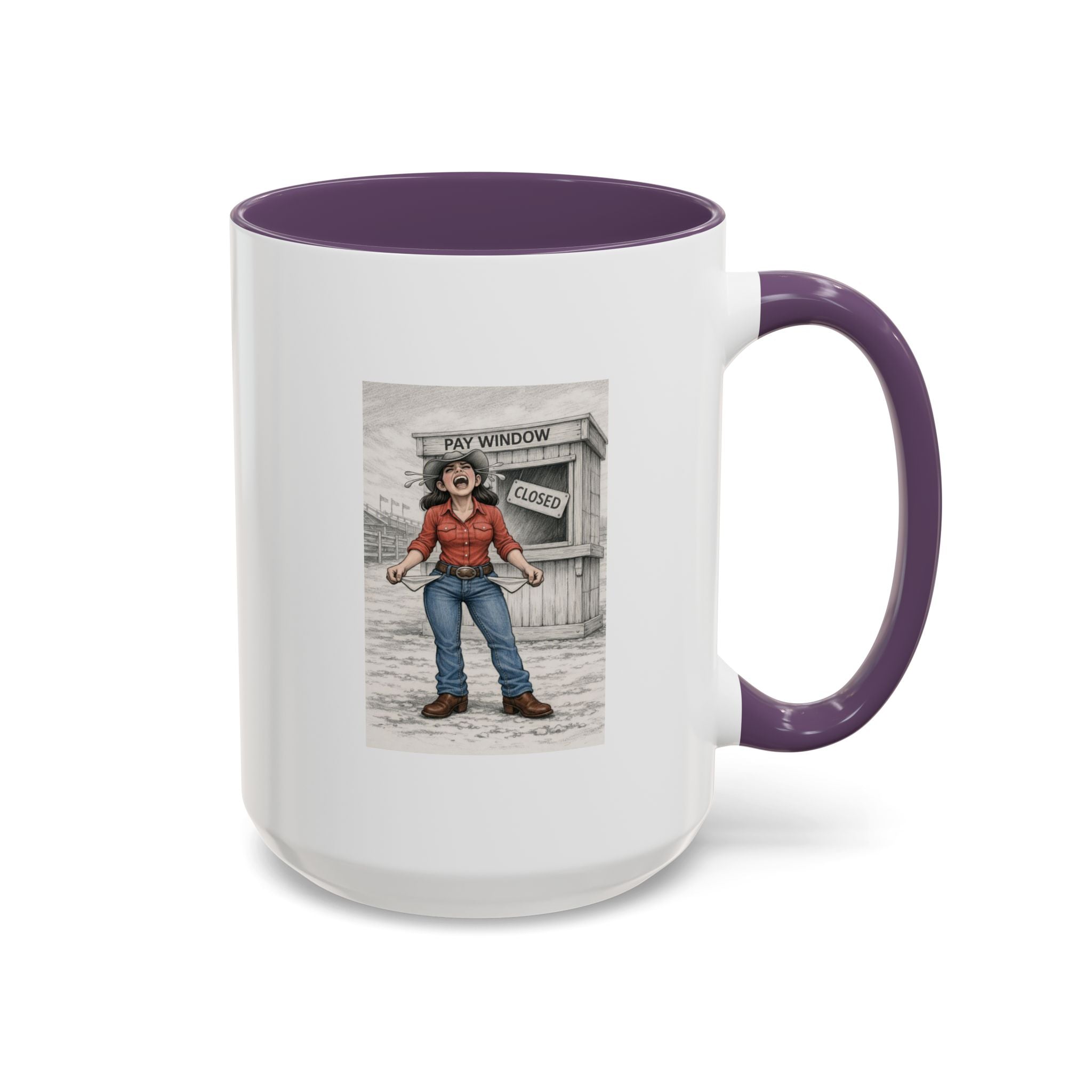 Out of the Money Barrel Racing Coffee Mug — Rodeo Cowgirl Accent Mug (11/15 oz)