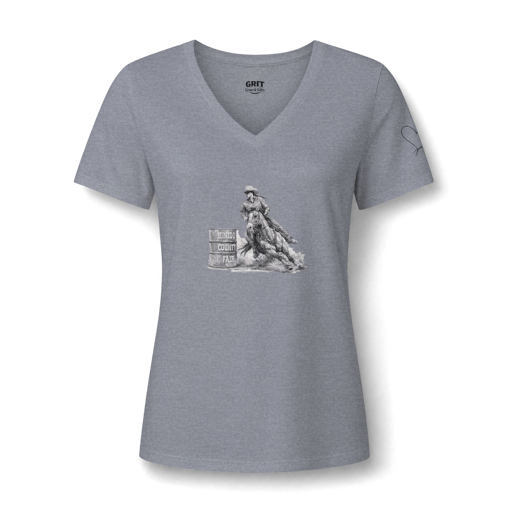 Cowgirl Barrel Racer V-Neck Tee — Rodeo Western Women's Shirt