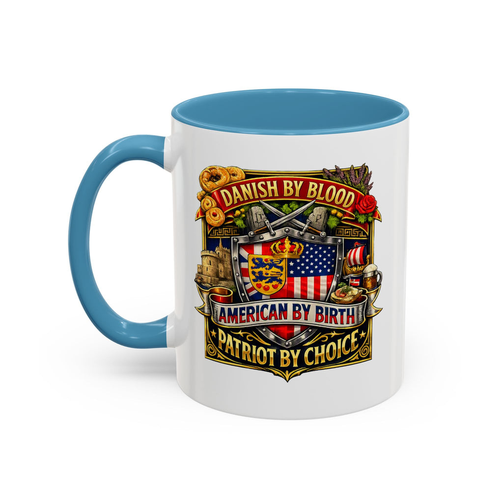 Danish/American Pride Danish by Blood, American by Birth Accent Coffee Mug (11/15oz)