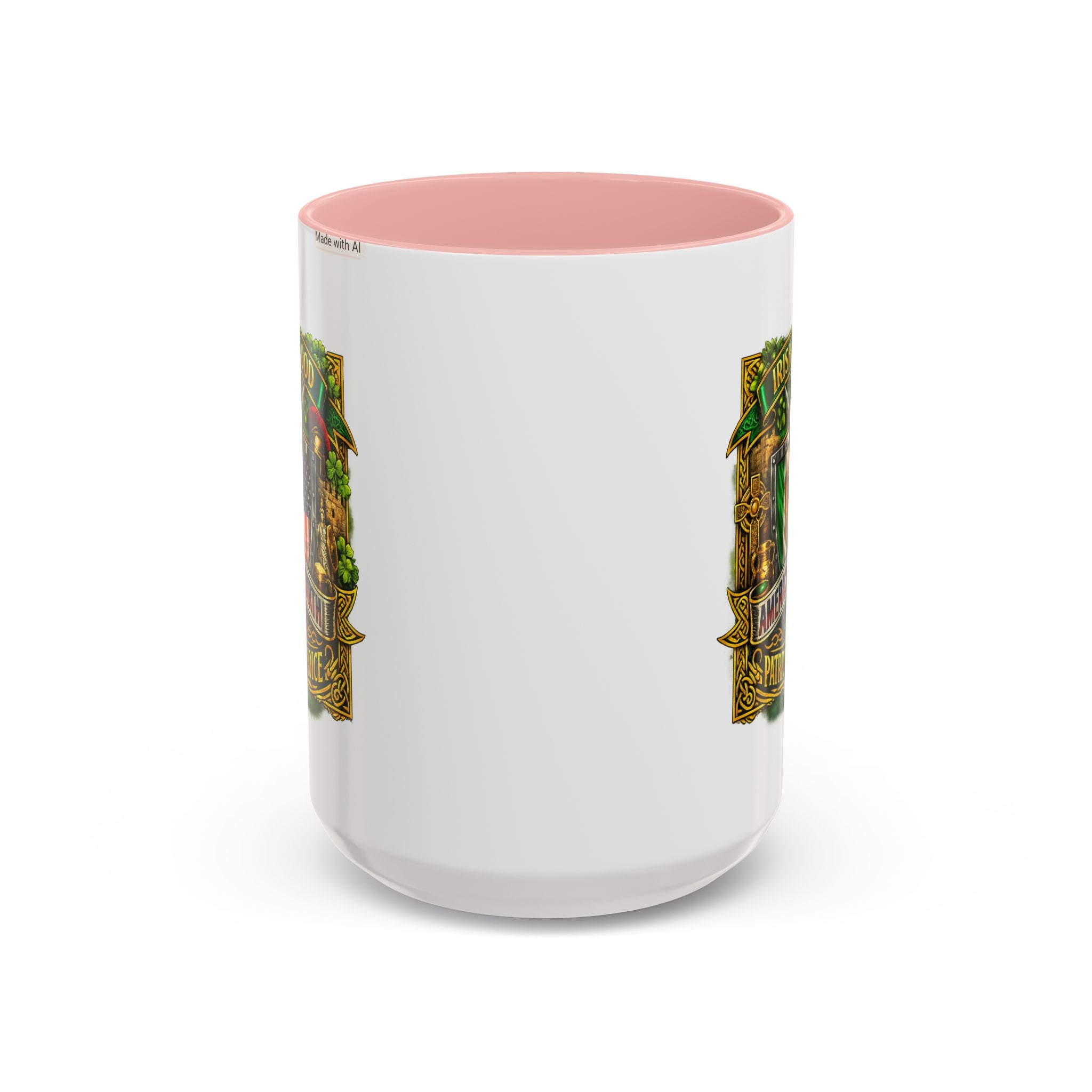 Irish Pride Coffee Mug — "Irish by Blood, American by Birth, Patriot by Choice" Patriotic Ceramic Mug