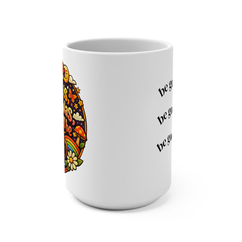 15oz Ceramic Mug — Retro Floral ‘Be Good Do Good’ Inspirational Coffee Cup