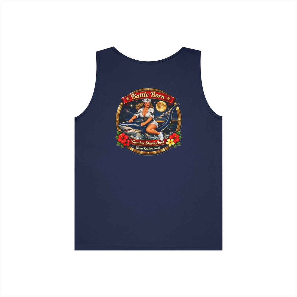 Vintage Pinup Surf Tank Top — 'Battle Born' Retro Beach Graphic