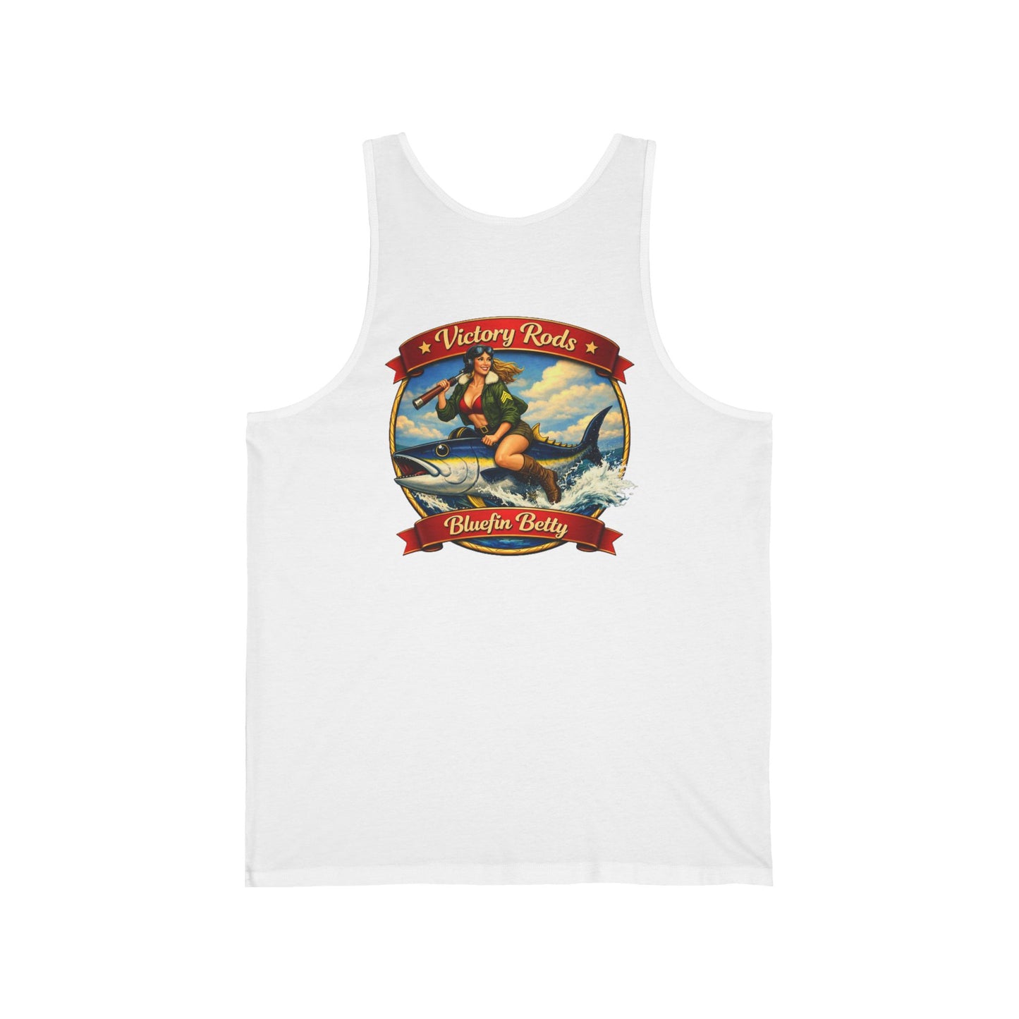 Victory Rods Pinup Tank Top — 'Bluefin Betty' Vintage Bomber Girl Graphic